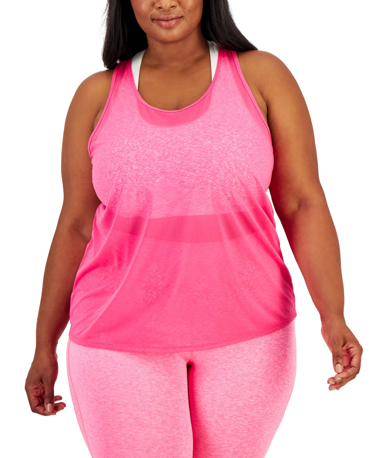 Plus Size Ultra Light Sheer Racerback Tank Top