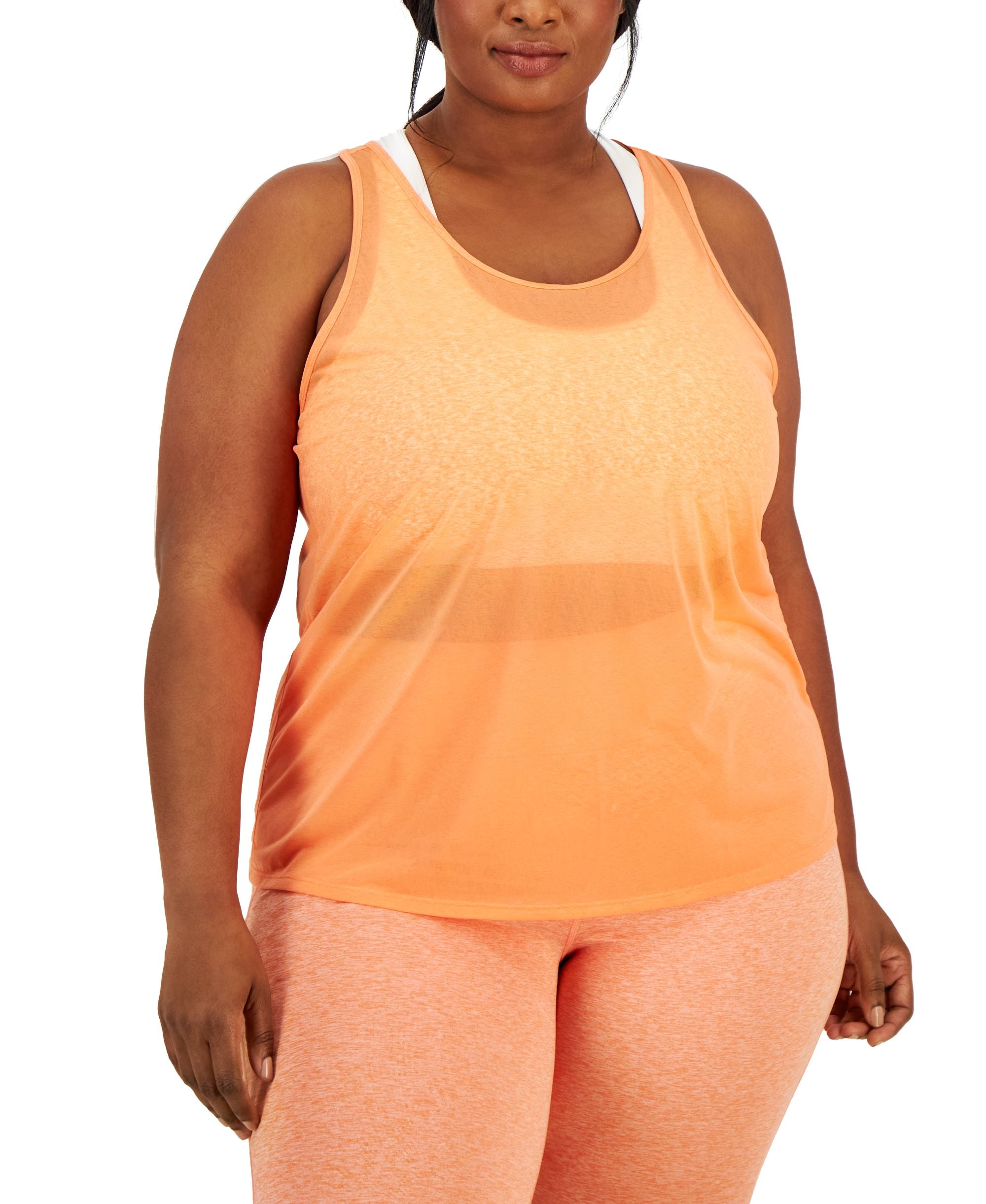 Plus Size Ultra Light Sheer Racerback Tank Top