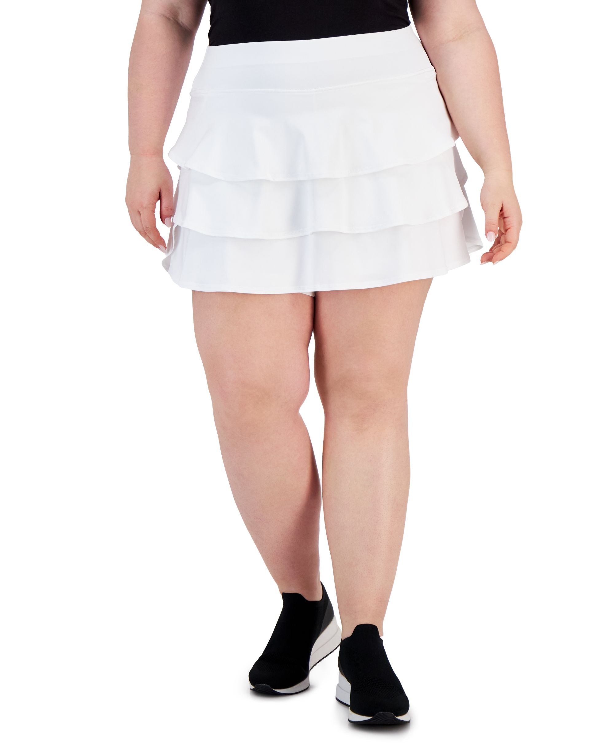 Plus Size Flounced Active Skort