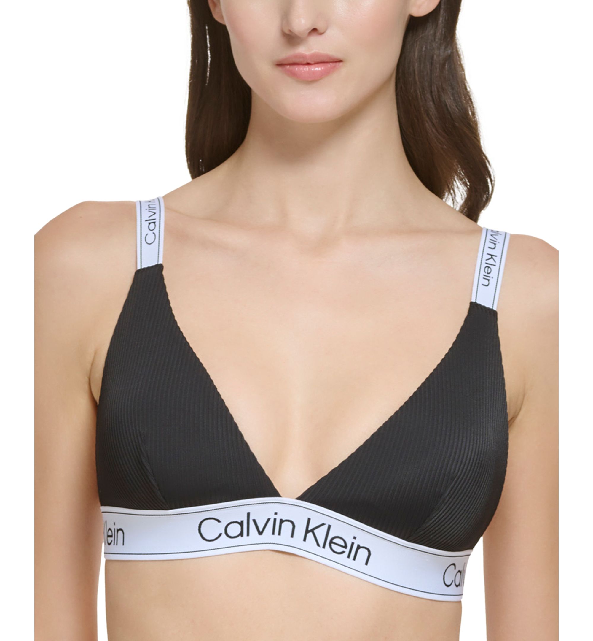 Women's Ribbed Triangle Logo Bikini Top