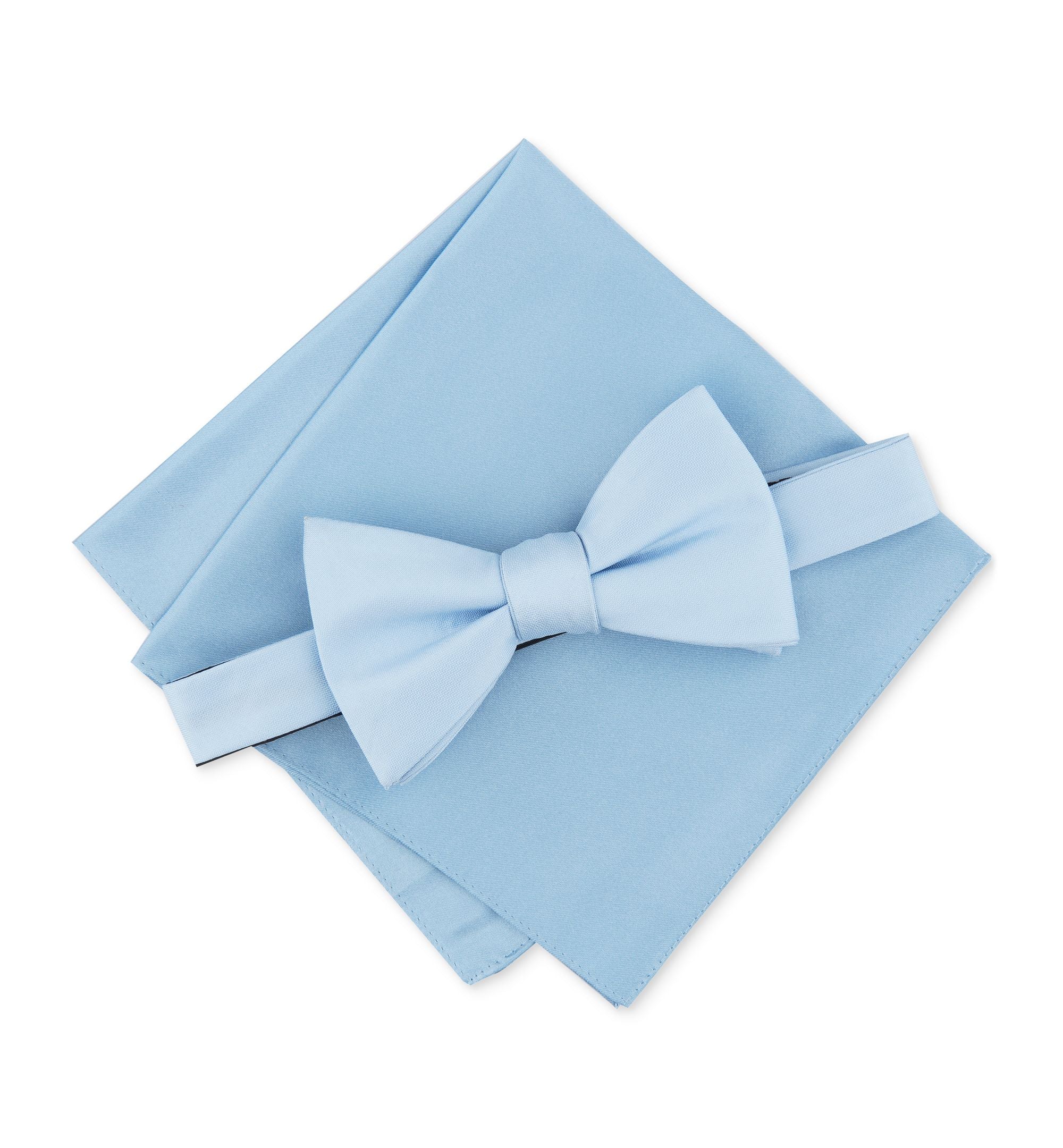 Men's Solid Texture Pocket Square and Bowtie