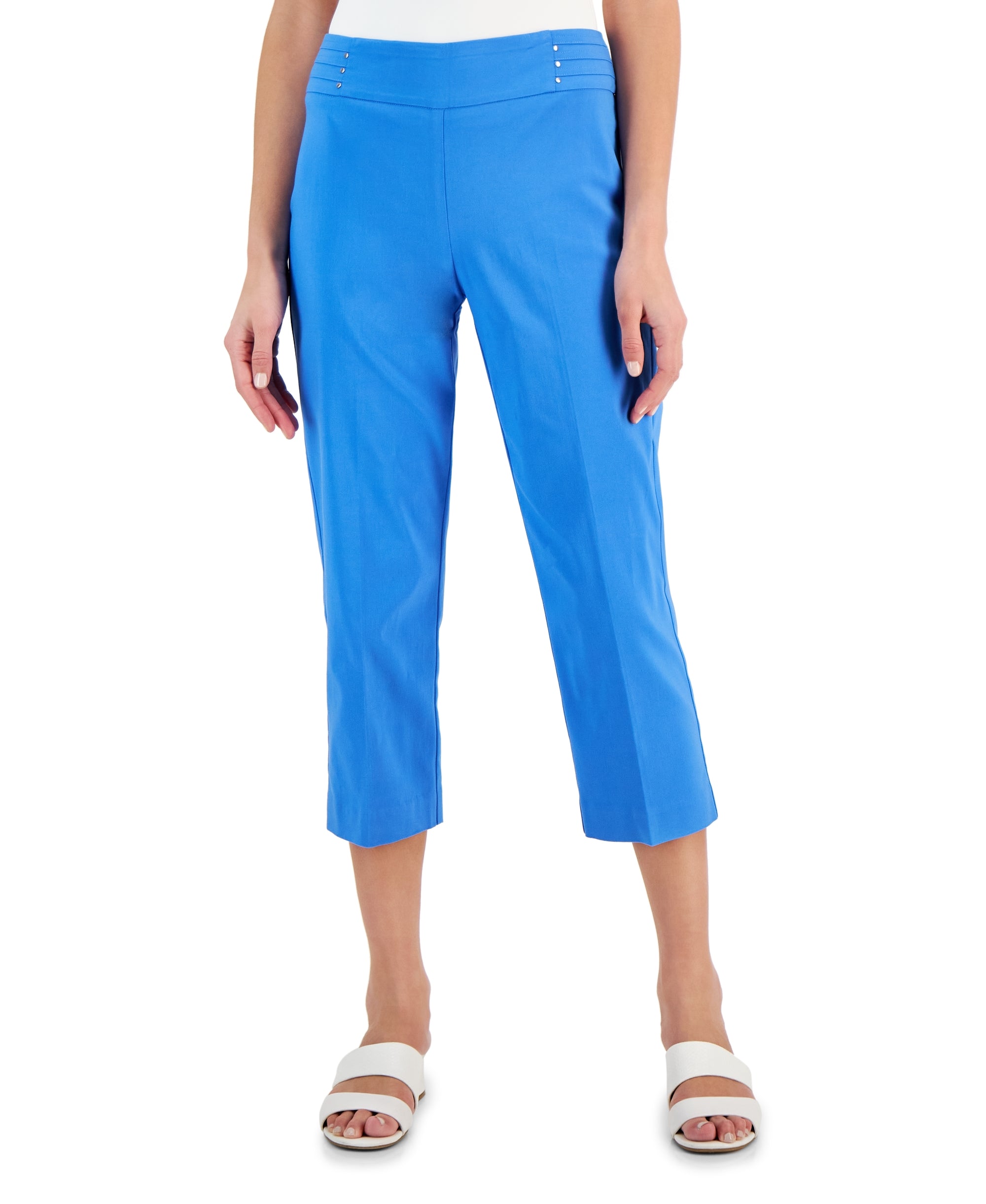 Embellished Pull-On Capri Pants