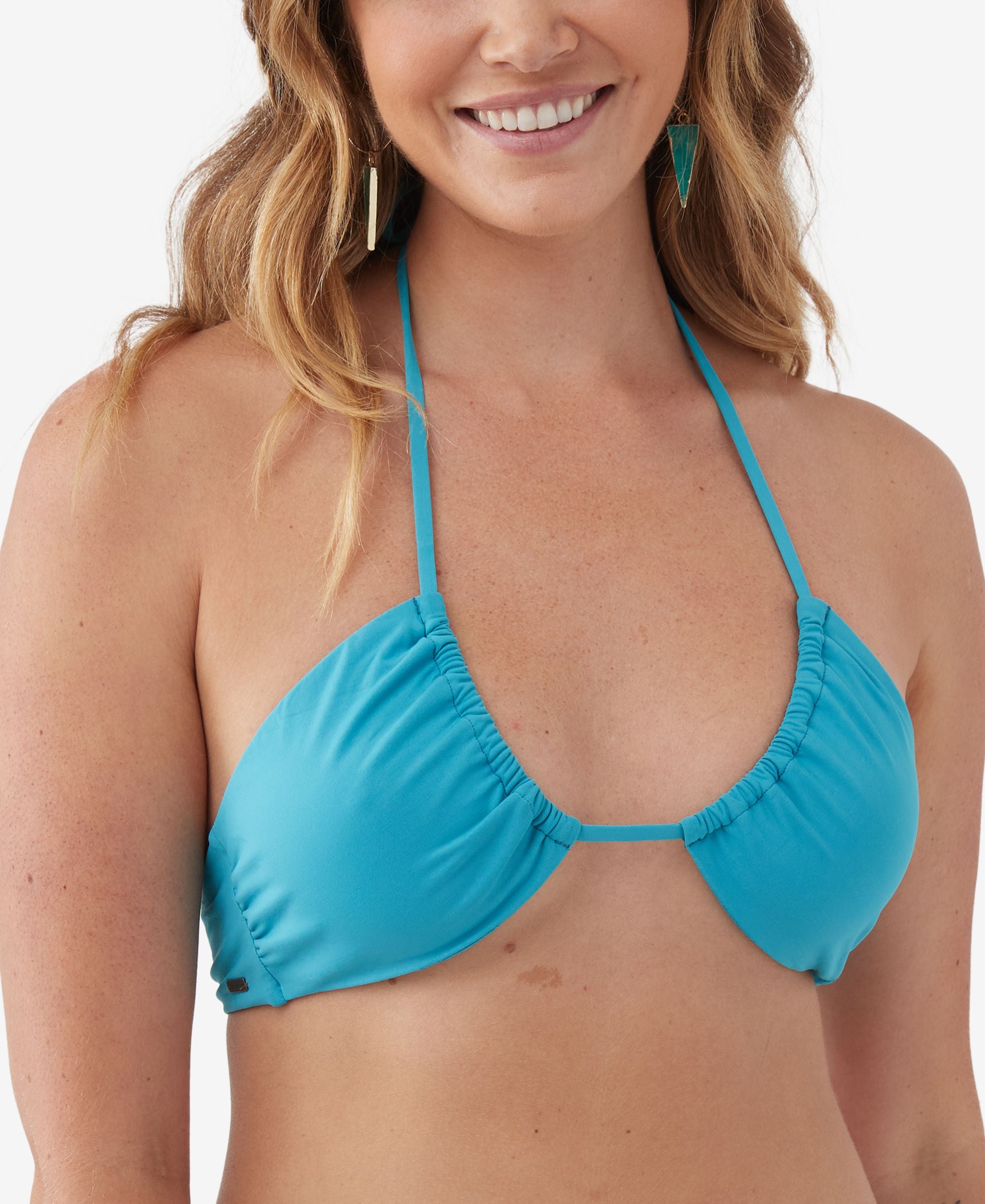 Juniors' Solid Saltwater Embry Halter Bikini Top