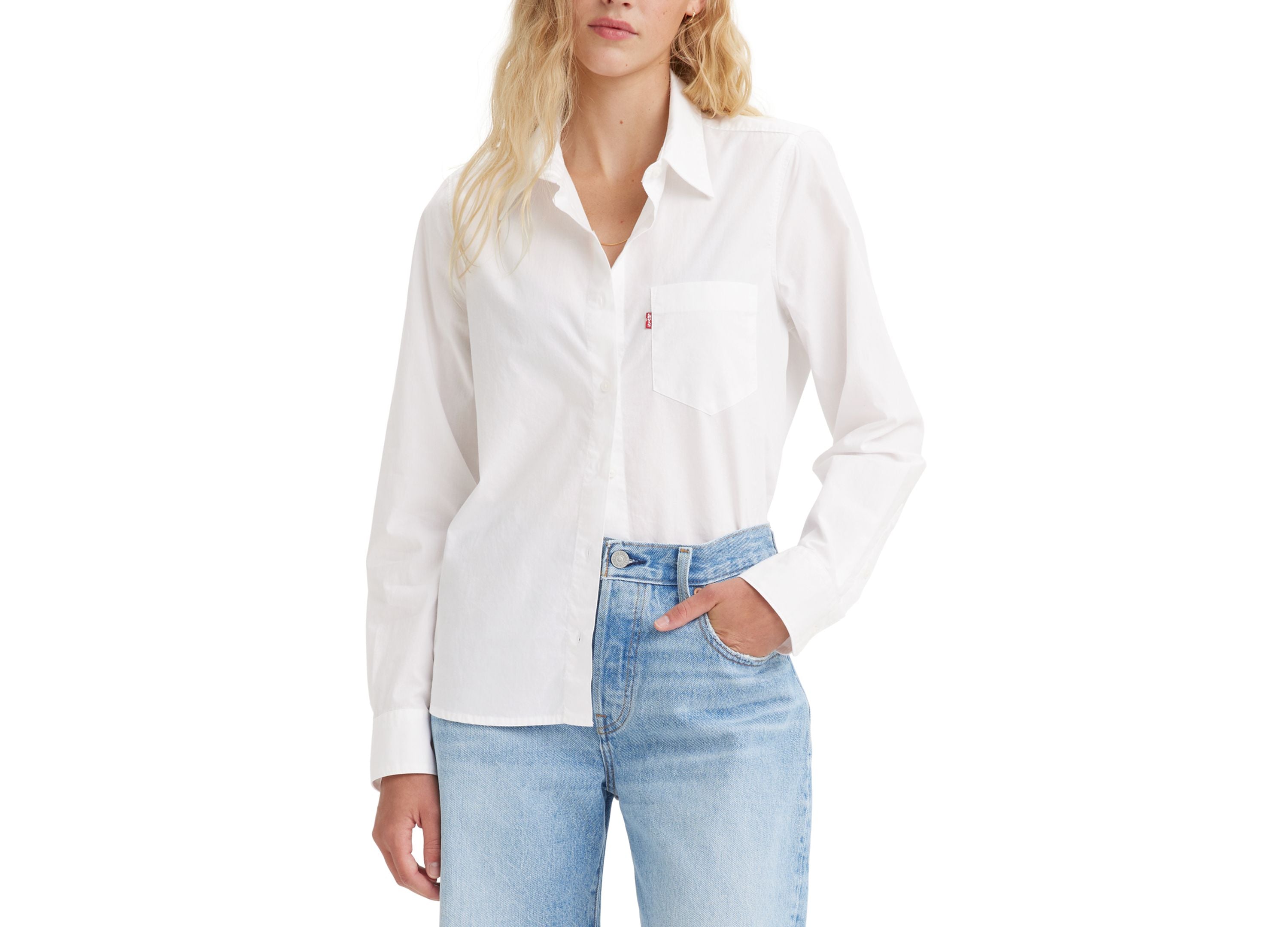 Women's Hemming Cotton Patch-Pocket Shirt