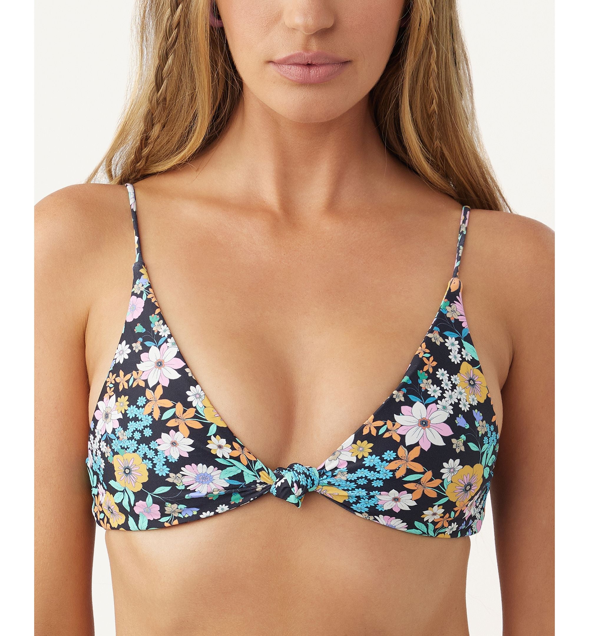 Juniors' Tatum Pismo Floral-Print Bikini Top