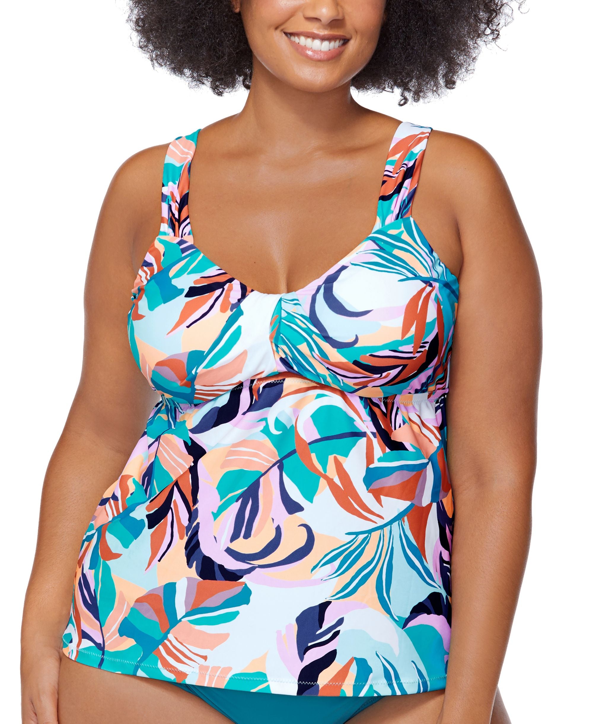 Plus Size Printed Korakia Rimini Tankini Swim Top