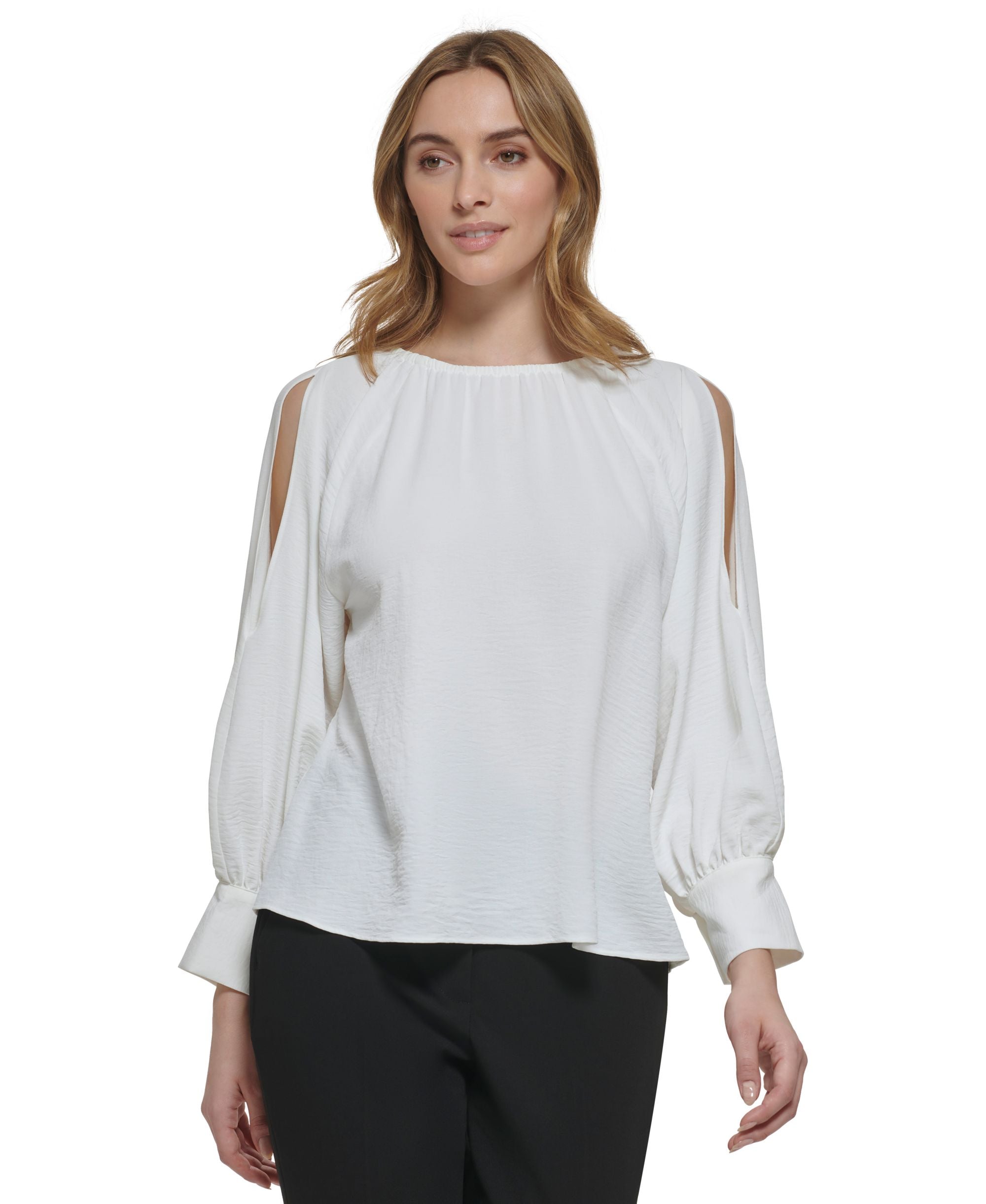 Women's Long Sleeve Cold Shoulder Blouse
