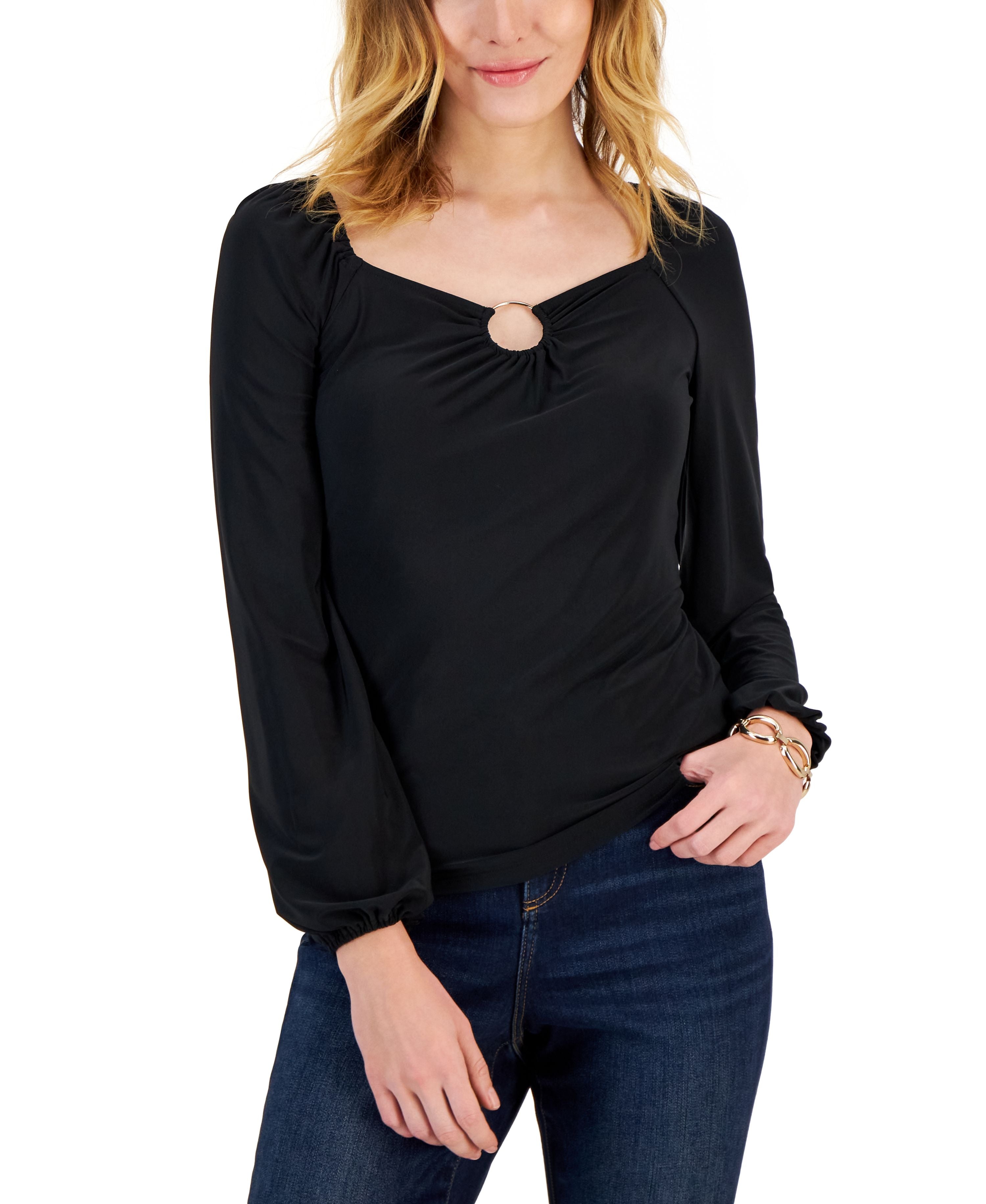 Women's Square-Neck Ring Top