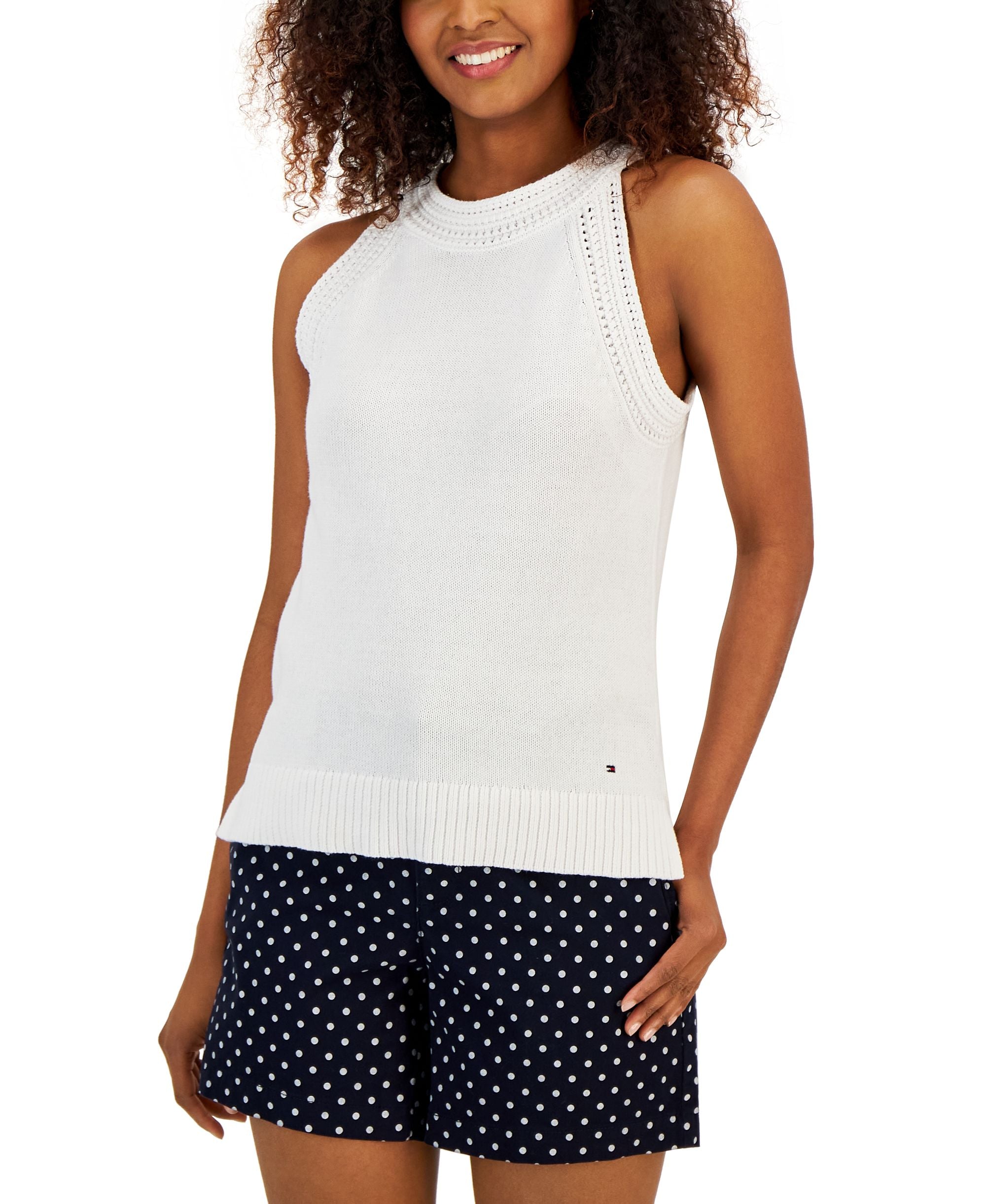 Women's Crochet Trimmed Sleeveless Tank Top