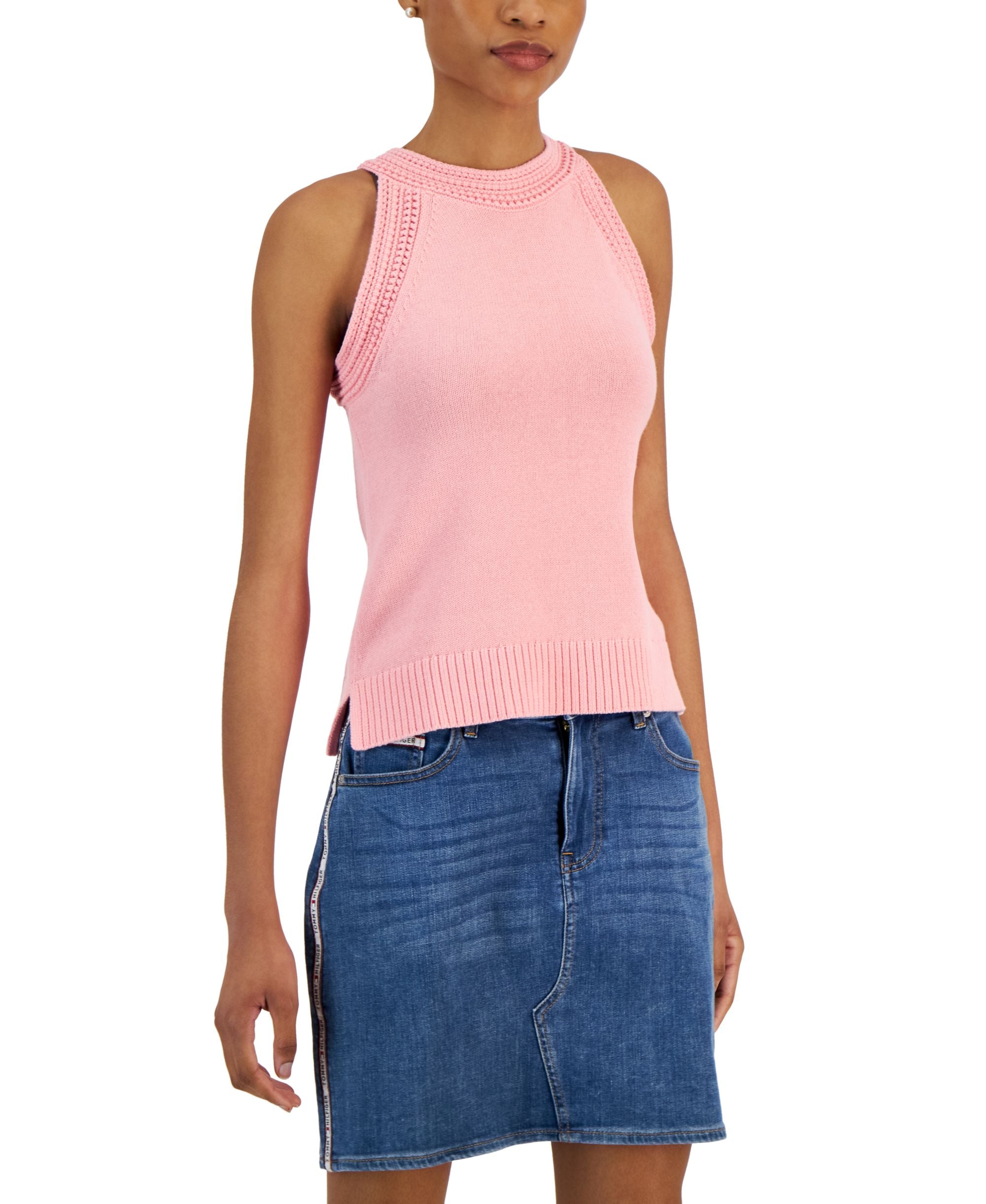 Women's Crochet Trimmed Sleeveless Tank Top