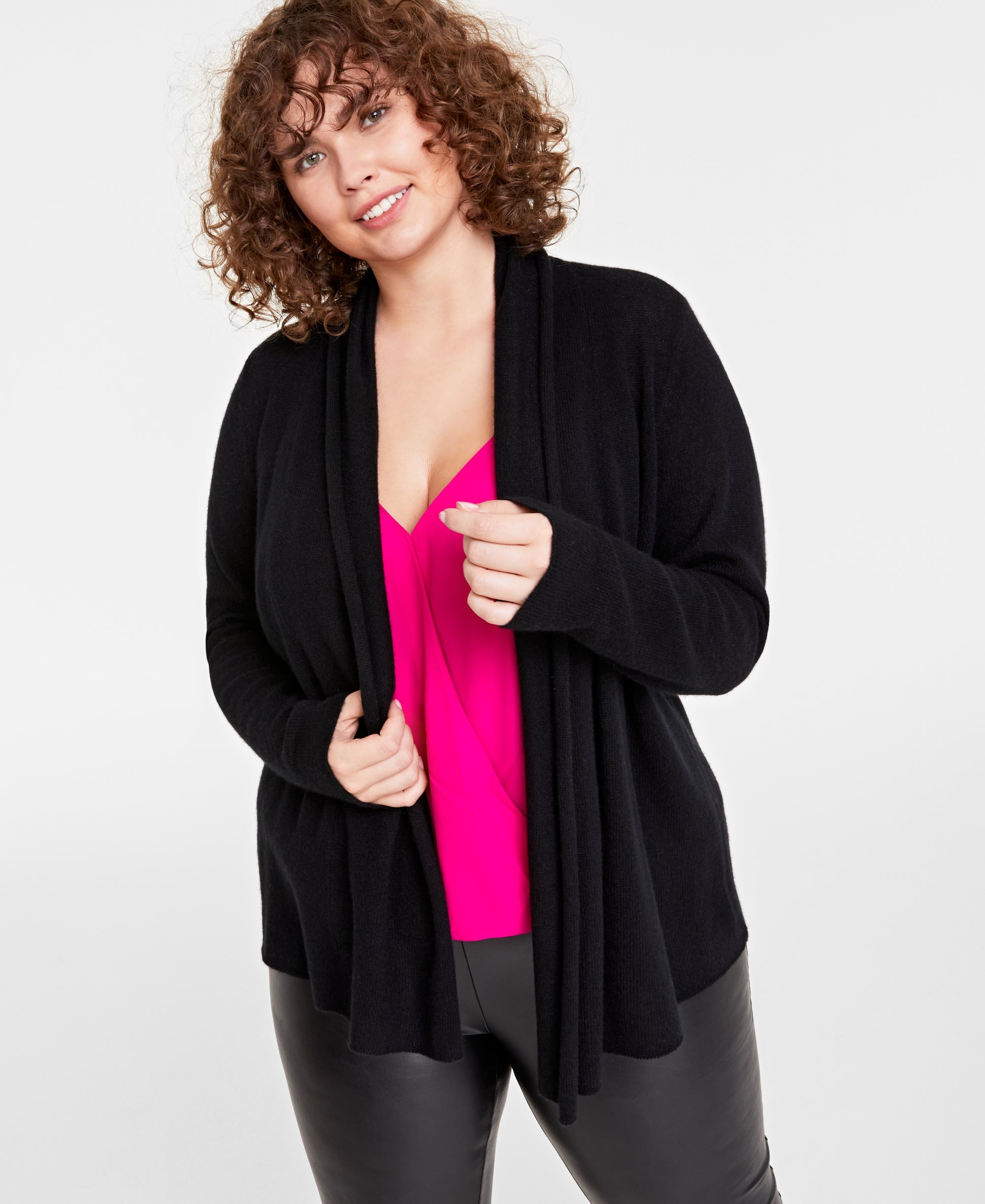Plus Size 100% Cashmere Cardigan