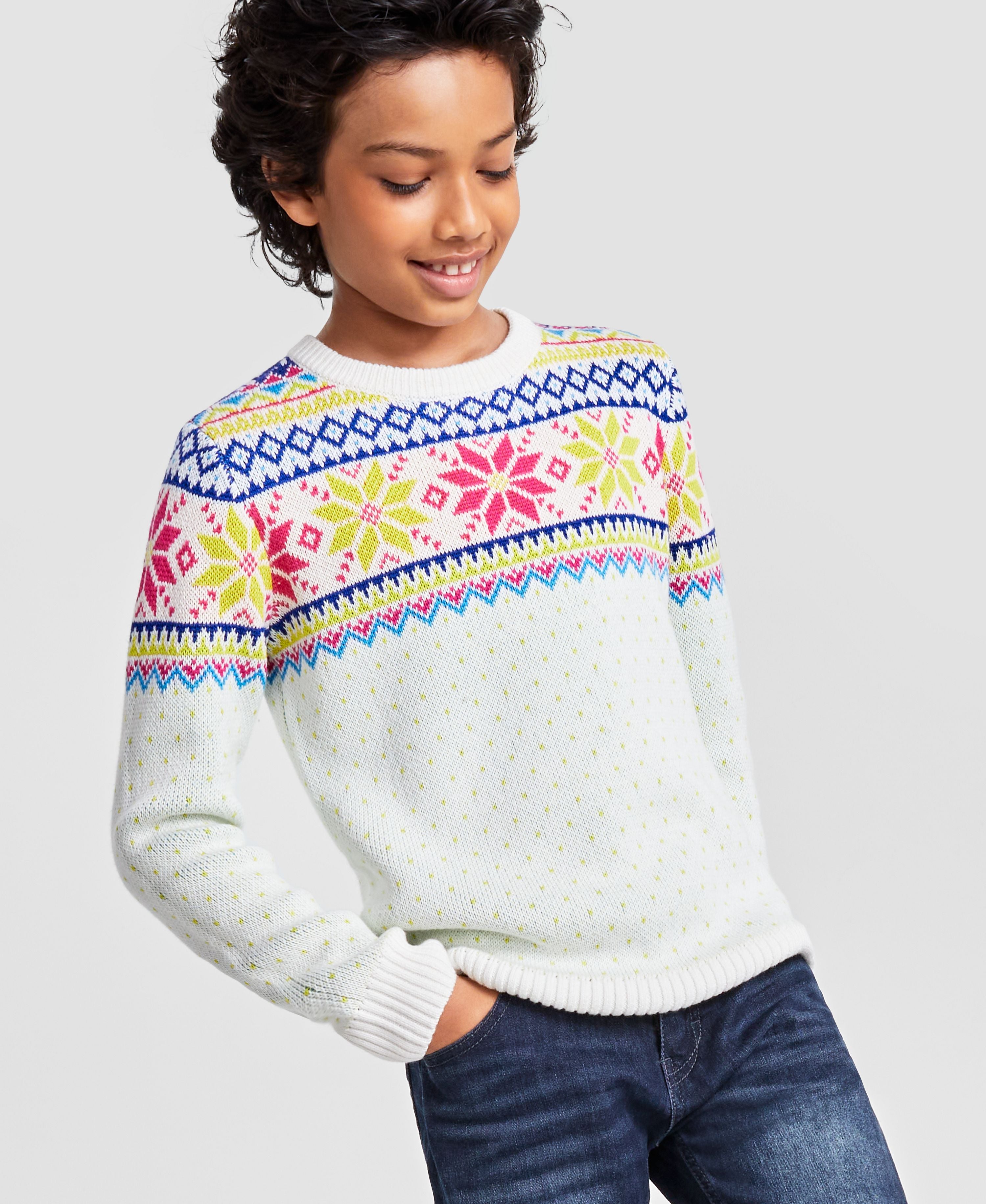Holiday Lane Big Boys Multi-Color Fair Isle Sweater