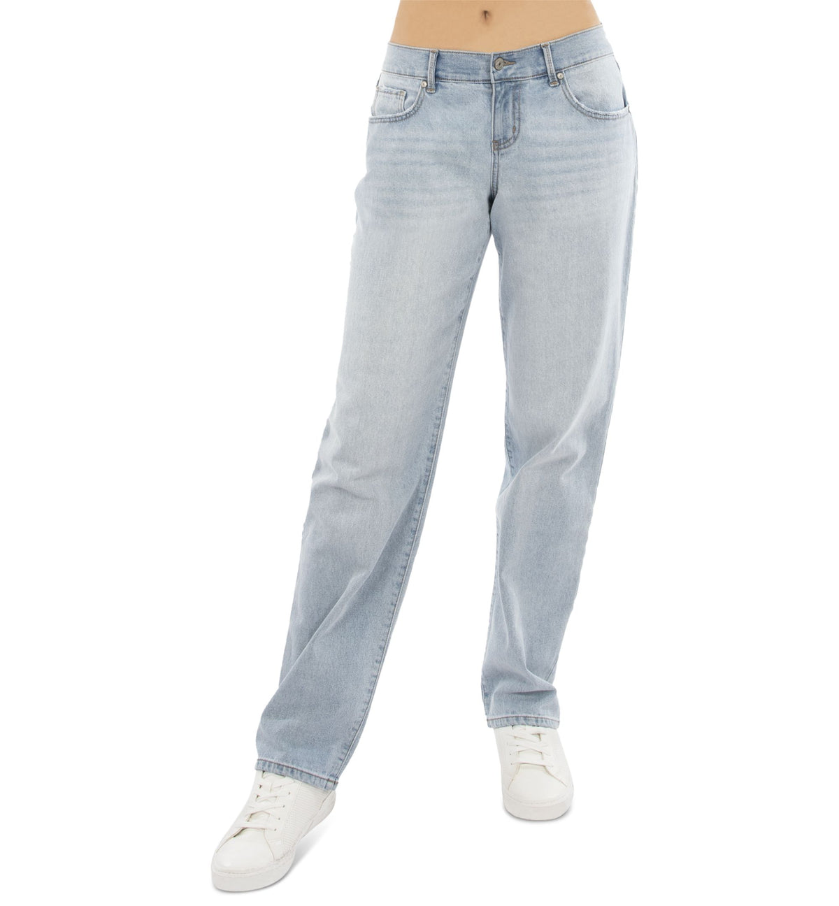 Juniors' Stretchy Low-Rise Baggy Faded Jeans