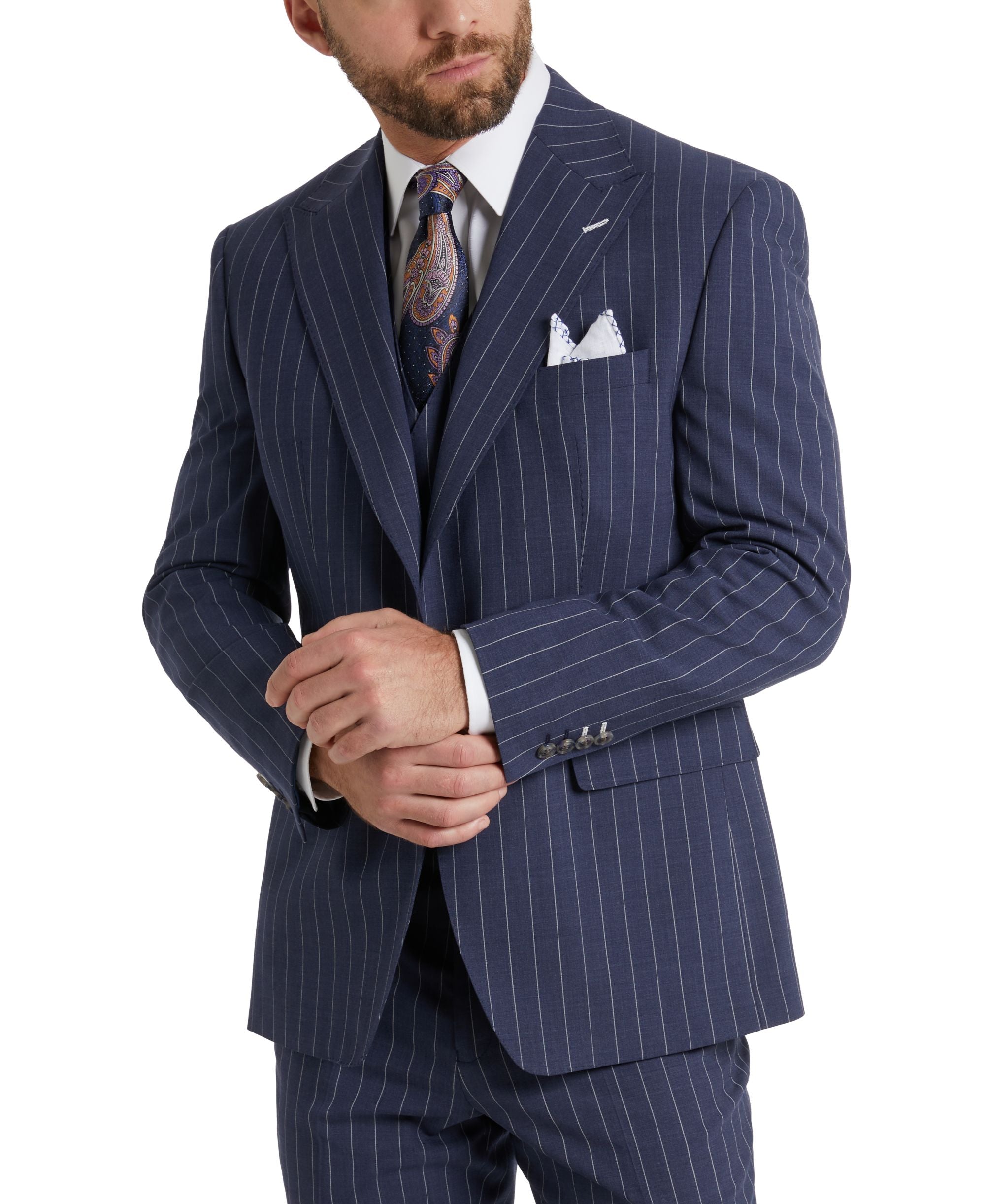 Men's Classic-Fit Pinstripe Suit Jacket