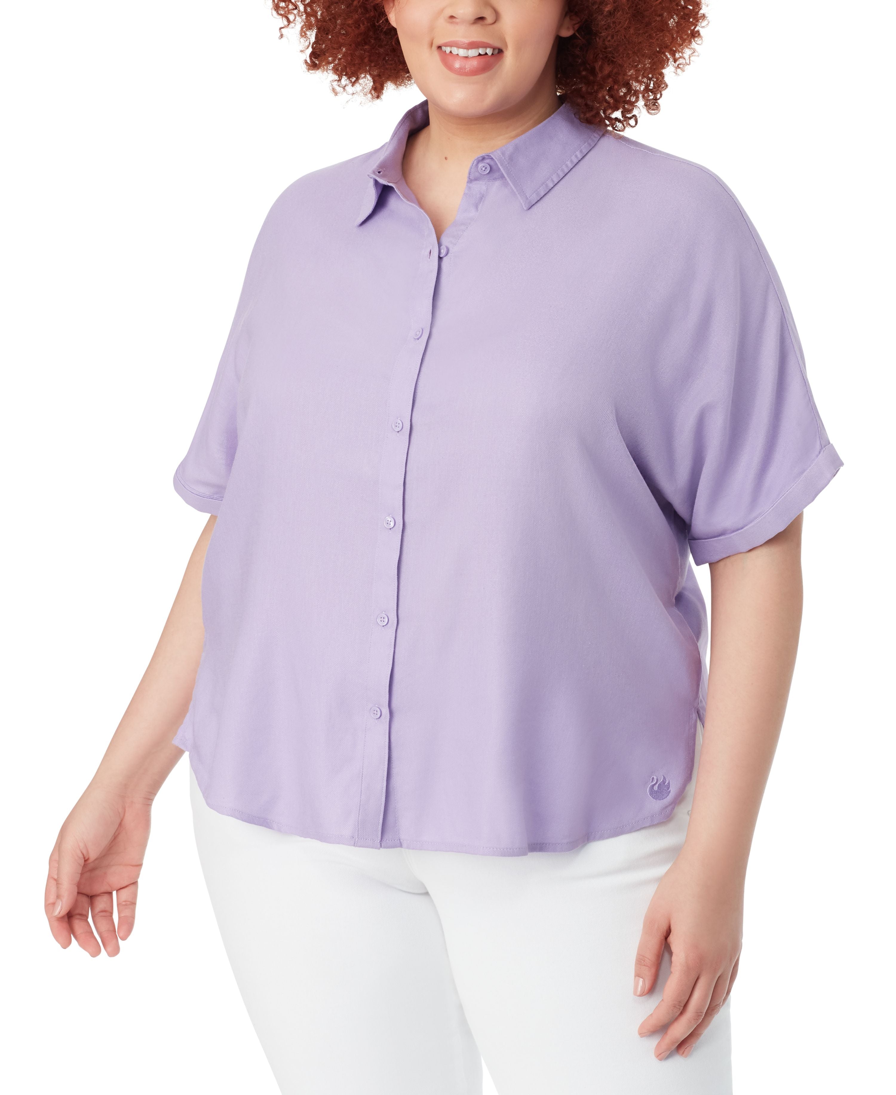 Plus Size Daisy Button-Down Woven Shirt