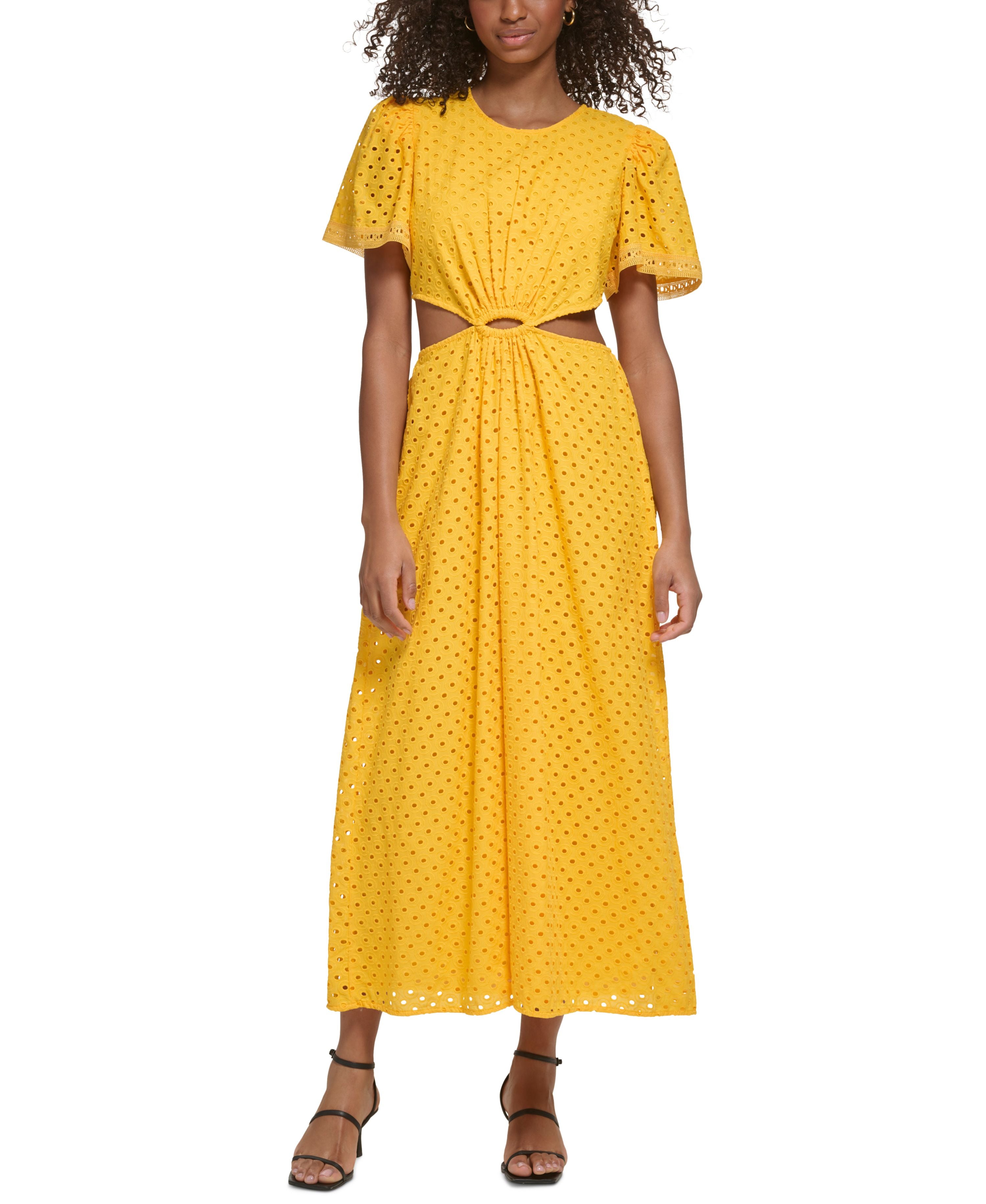 Women's Circle Eyelet Side-Cutout Maxi