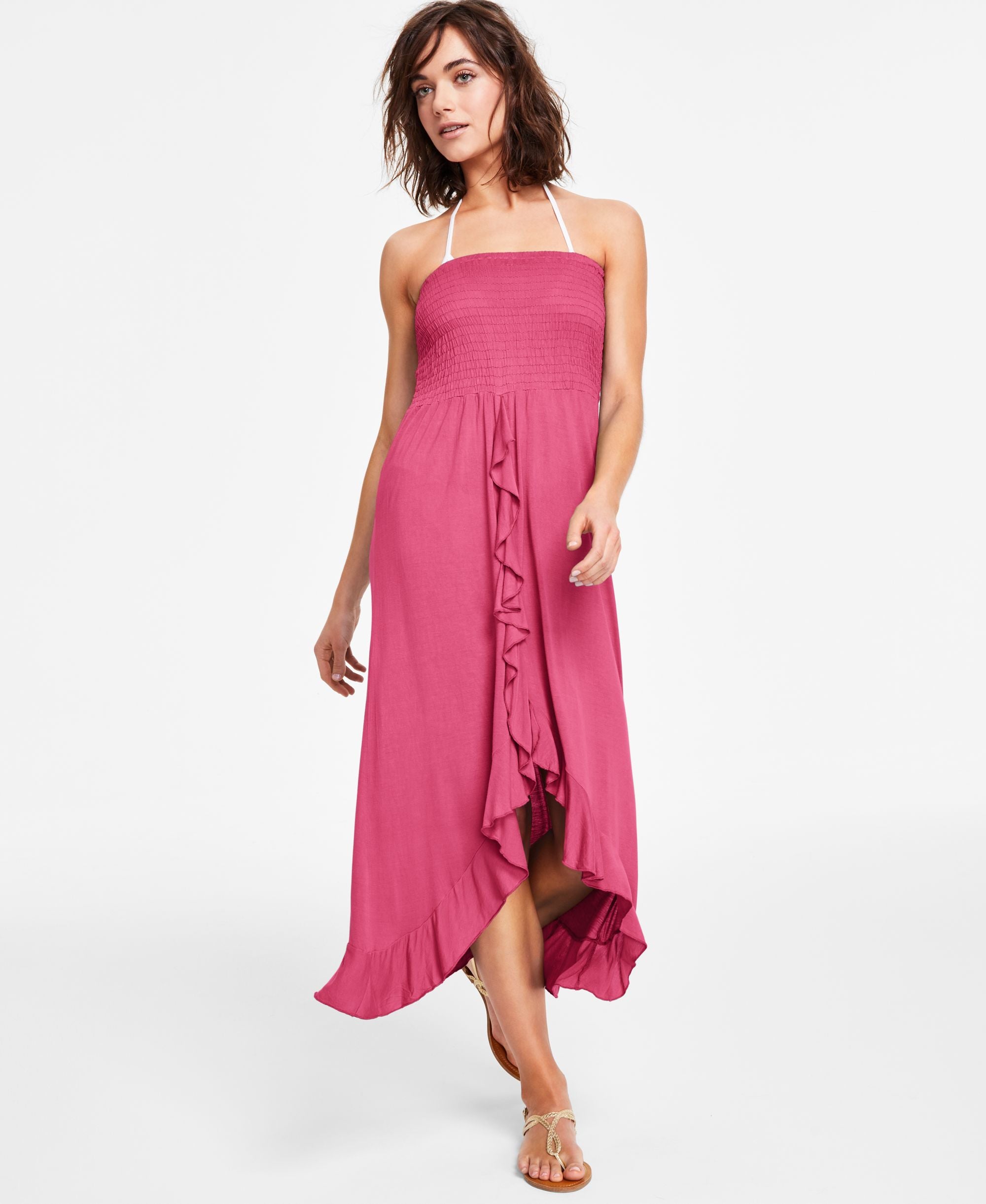Strapless High-Low Dress Cover-Up
