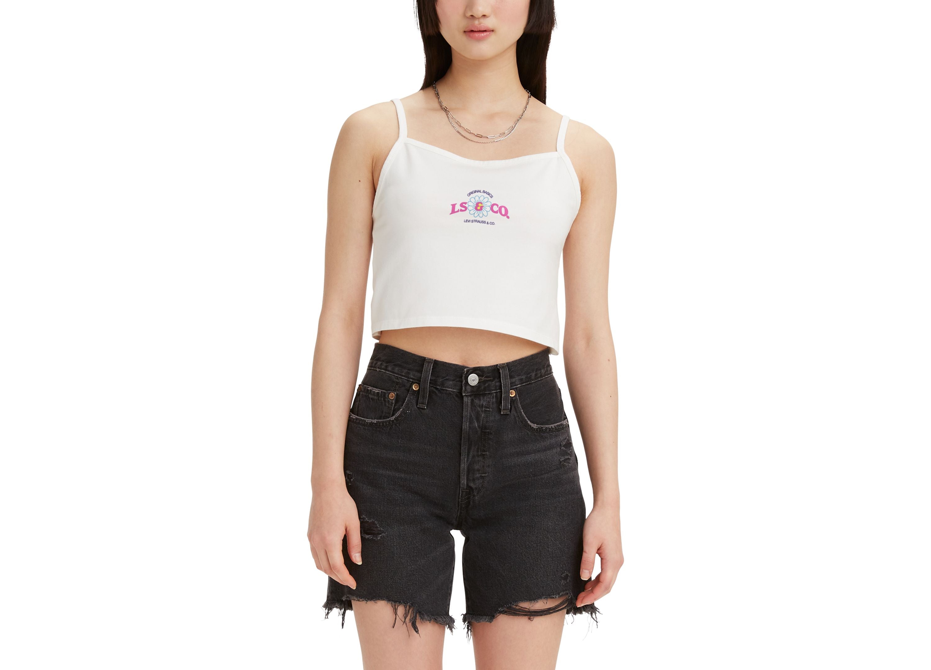 Women's Graphic Cropped Sweetheart Neckline 90s Tank Top
