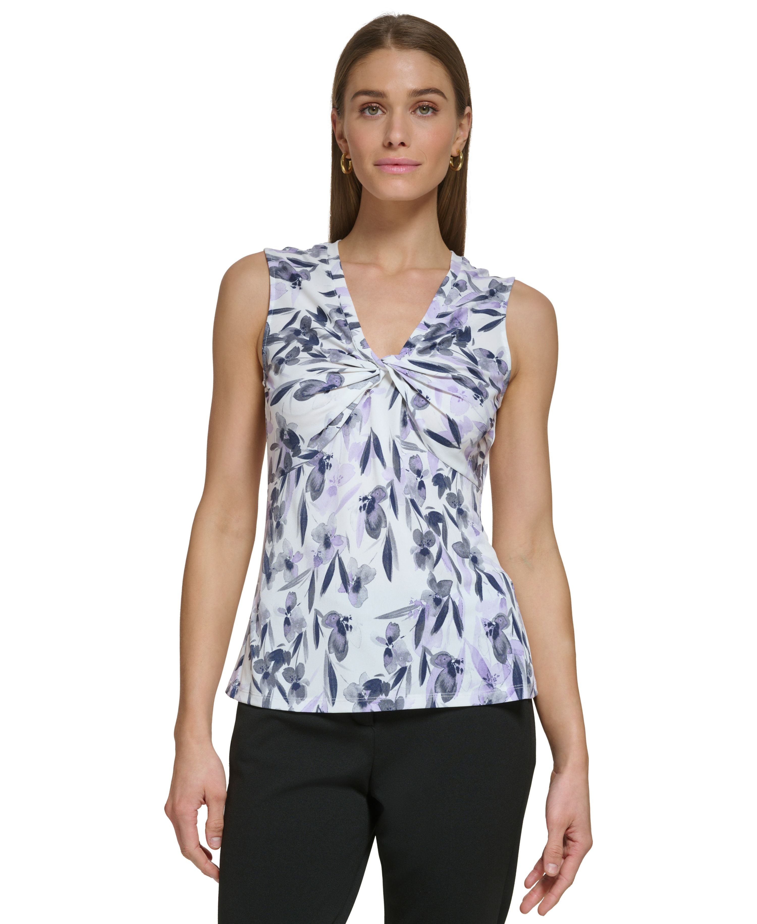 Women's Sleeveless Twisted-Front Top