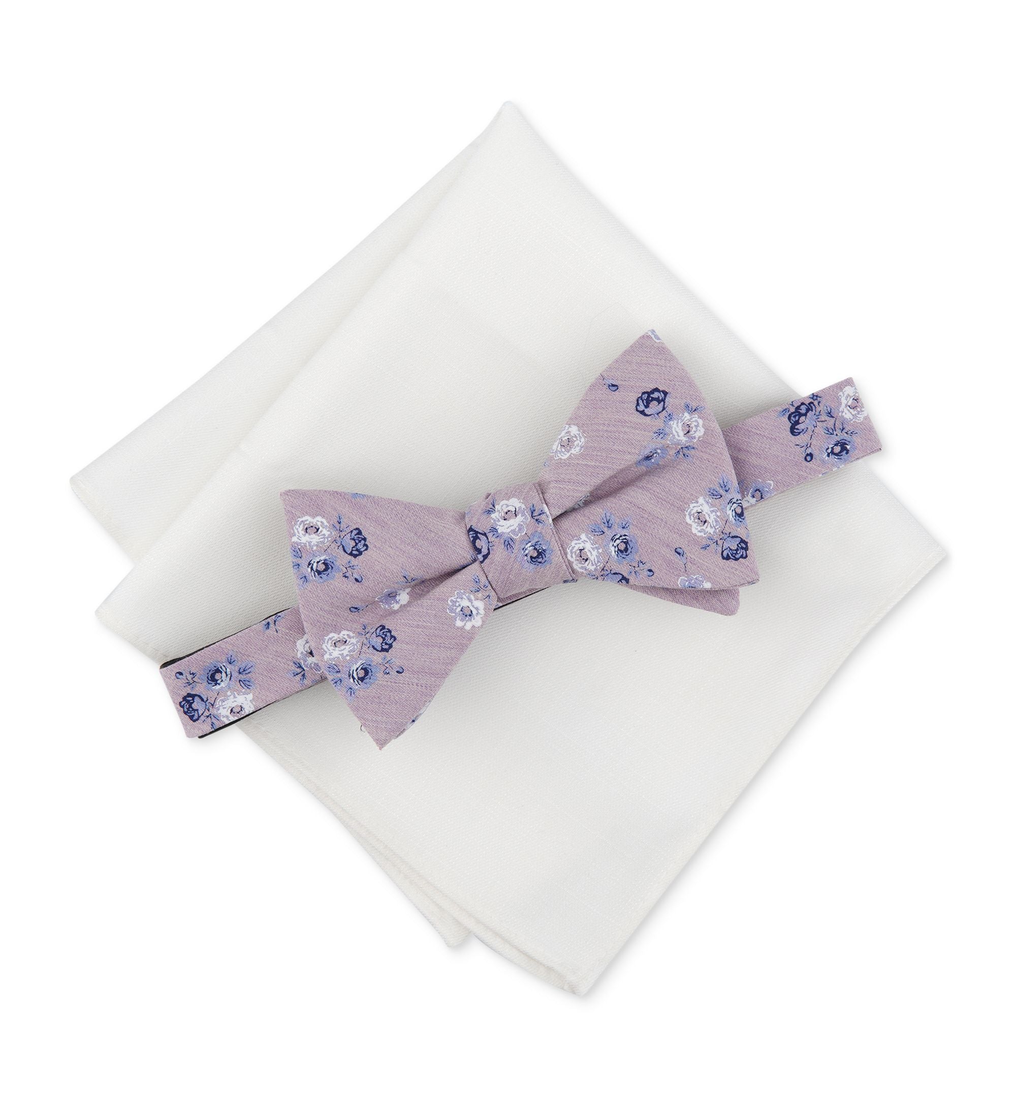 Men's Aston Floral Bow Tie & Pocket Square Set