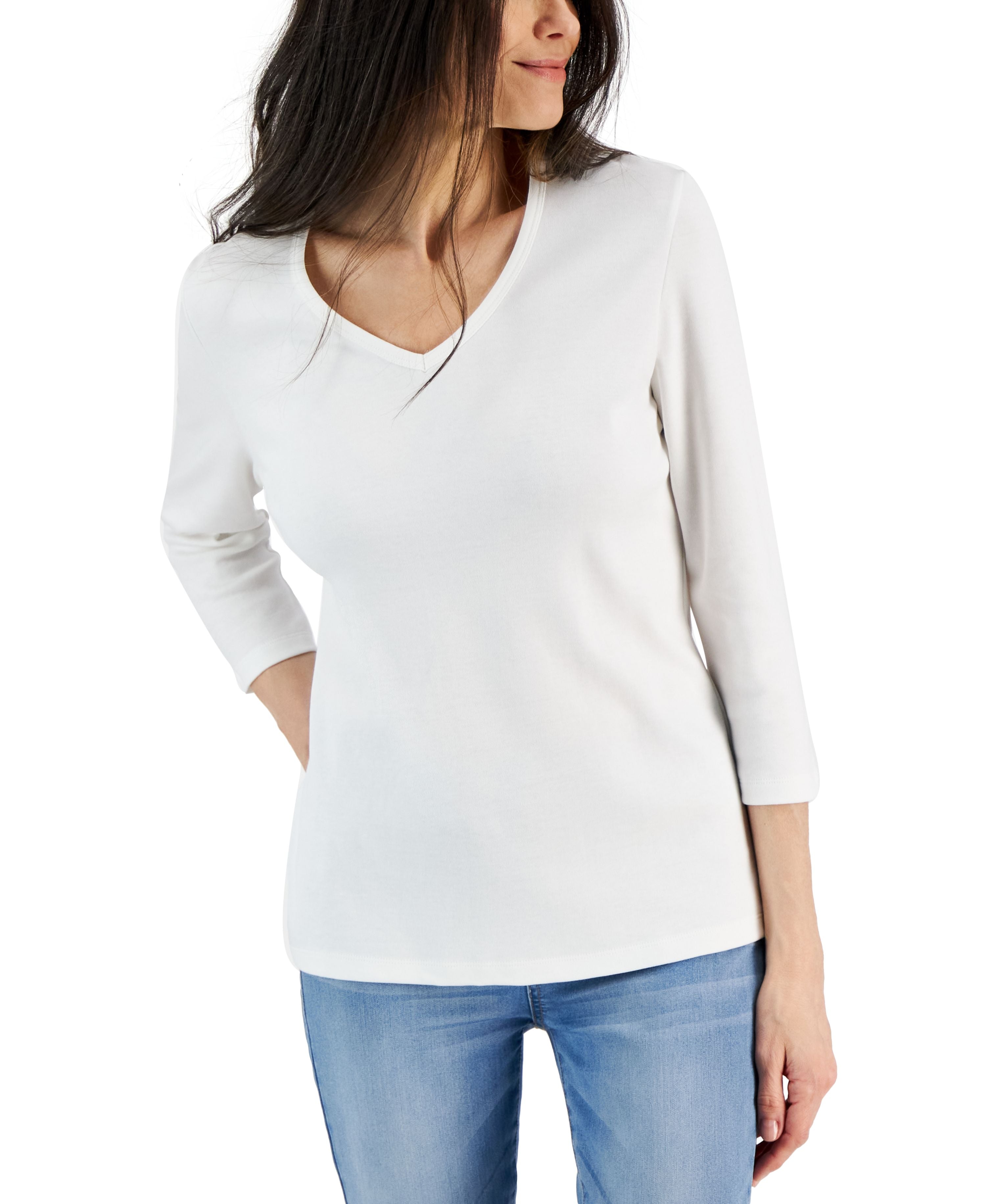 V-Neck 3/4-Sleeve Top