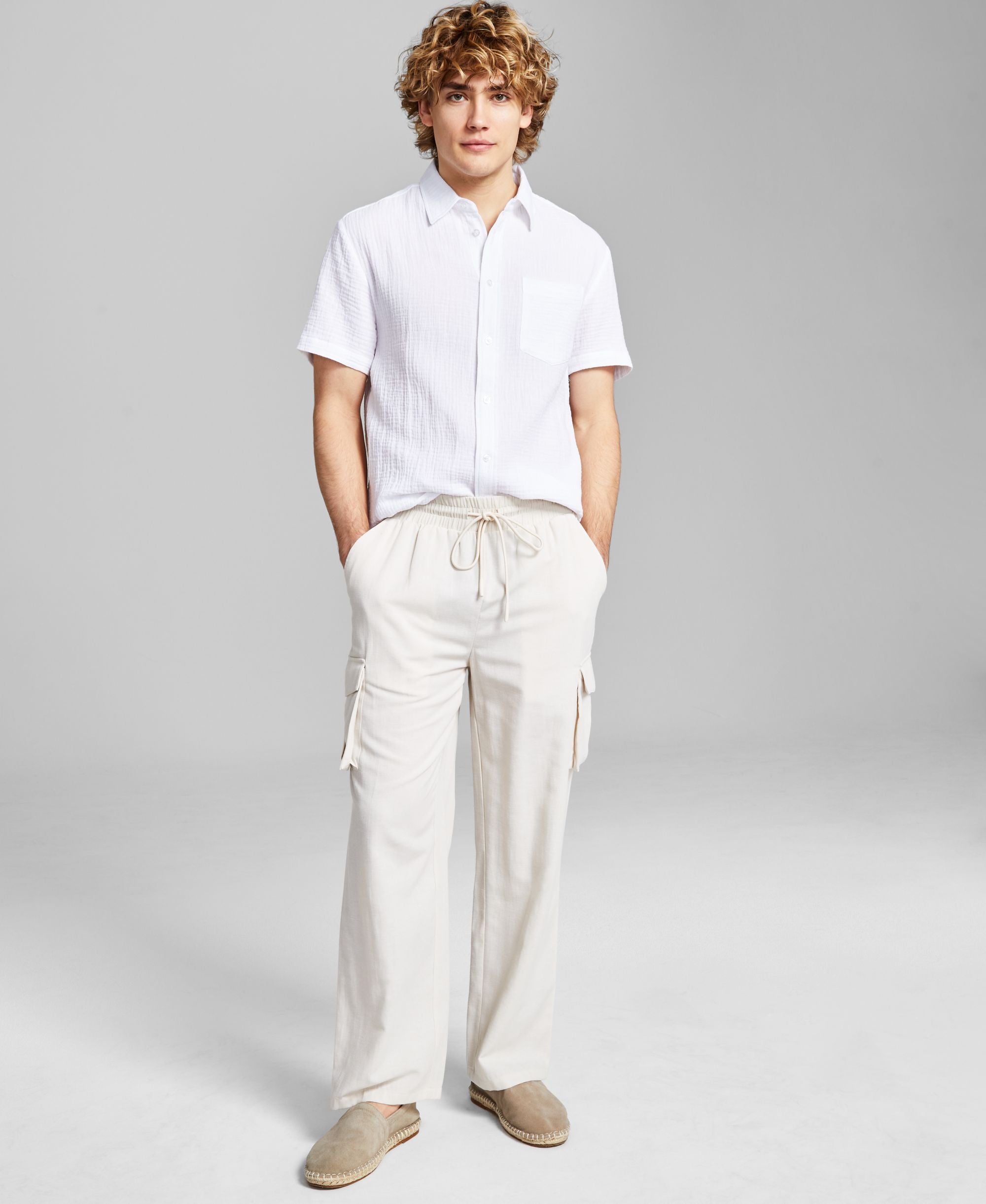 Men's Pull-On Drawstring Cargo Pants