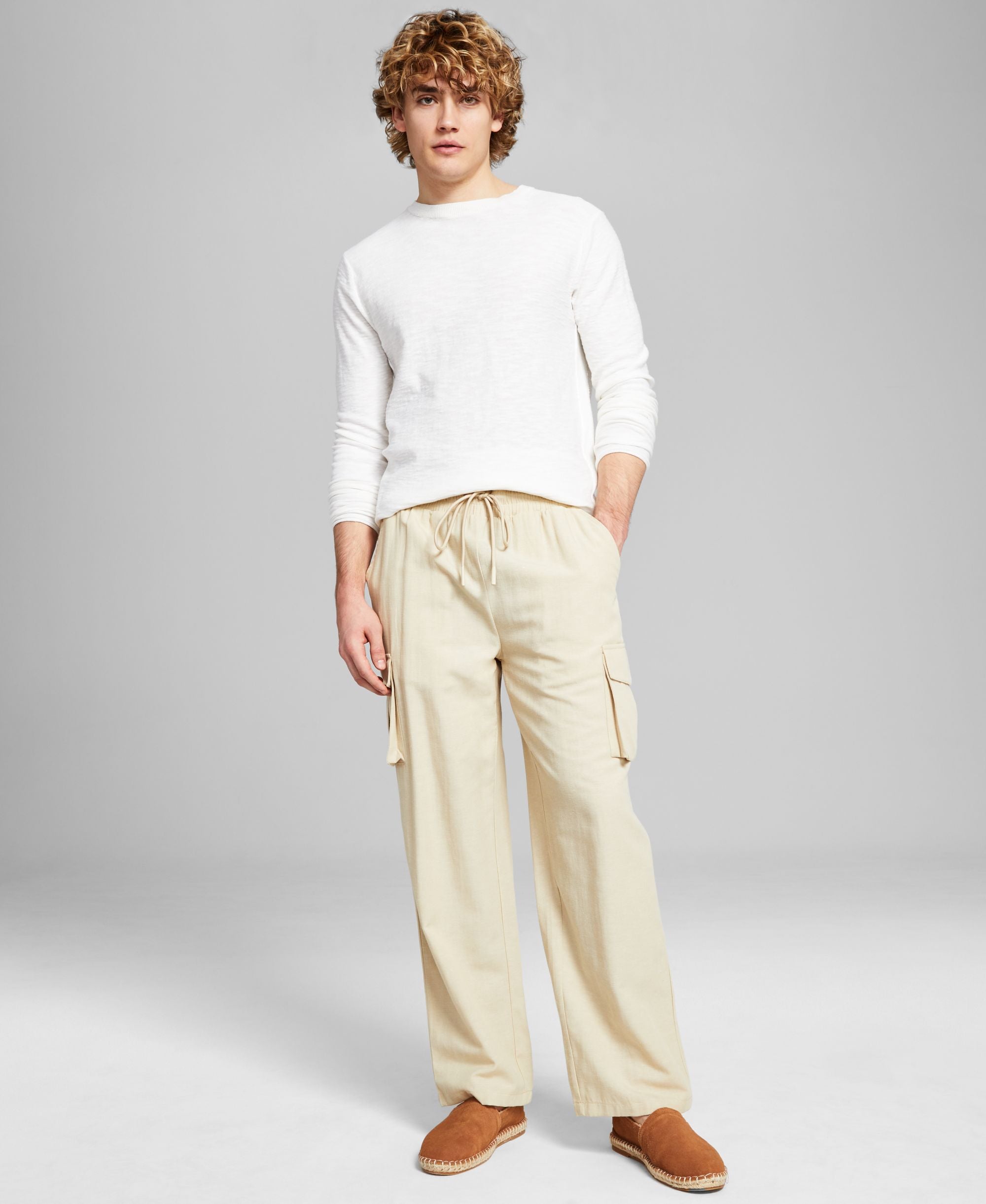 Men's Pull-On Drawstring Cargo Pants