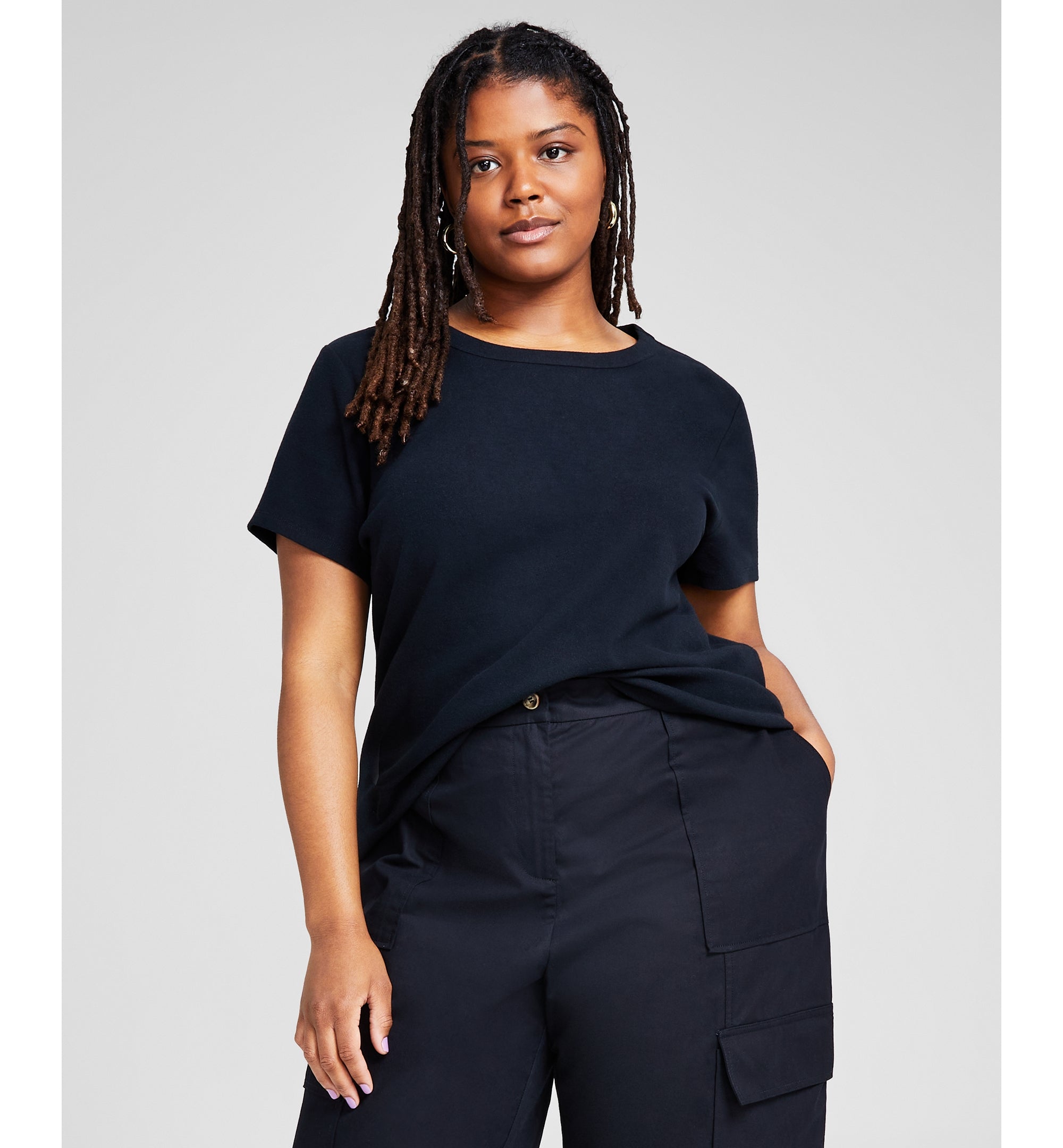 Trendy Plus Size Short-Sleeve Crewneck Tee