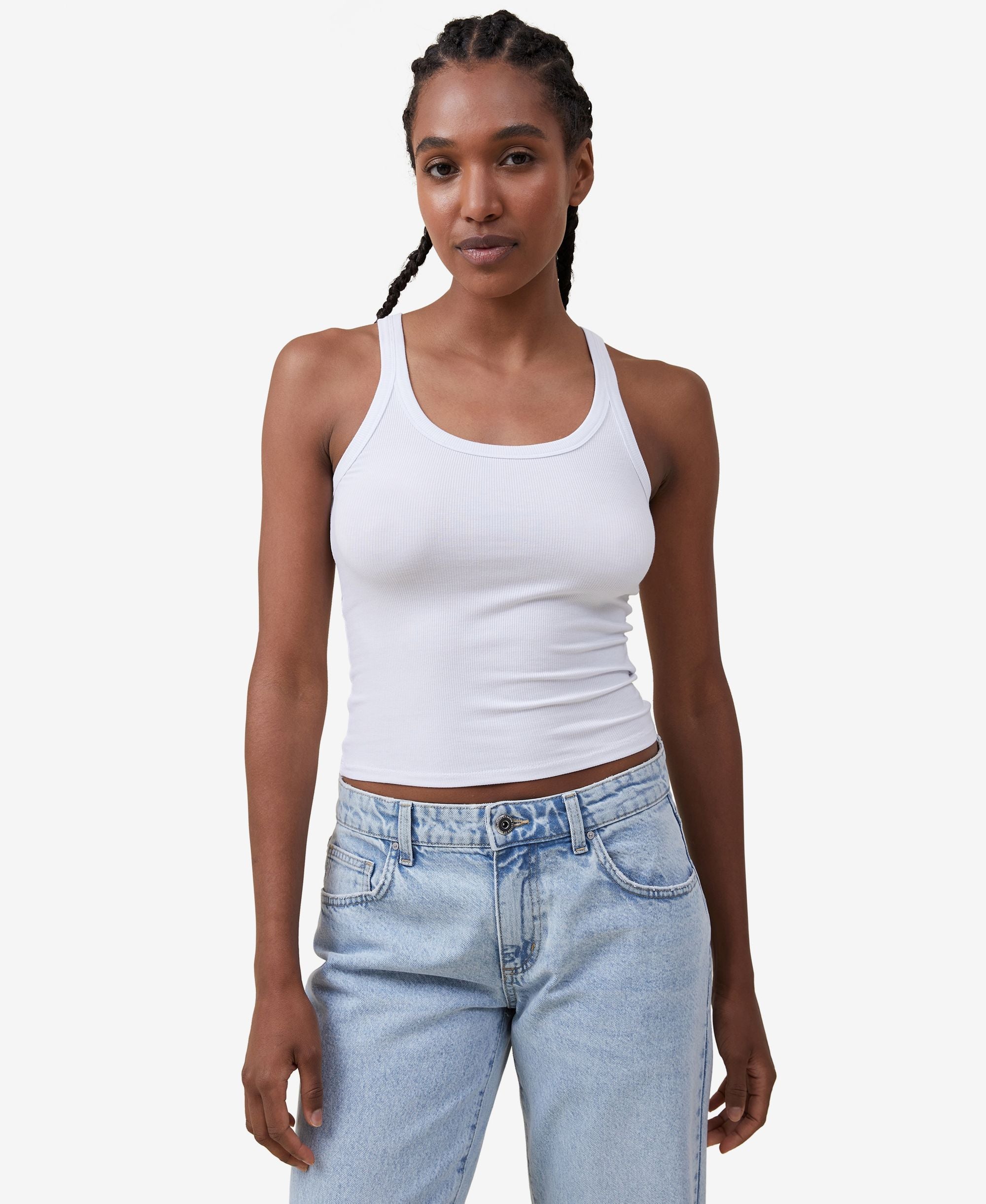Women's Staple Rib Scoop Neck Tank