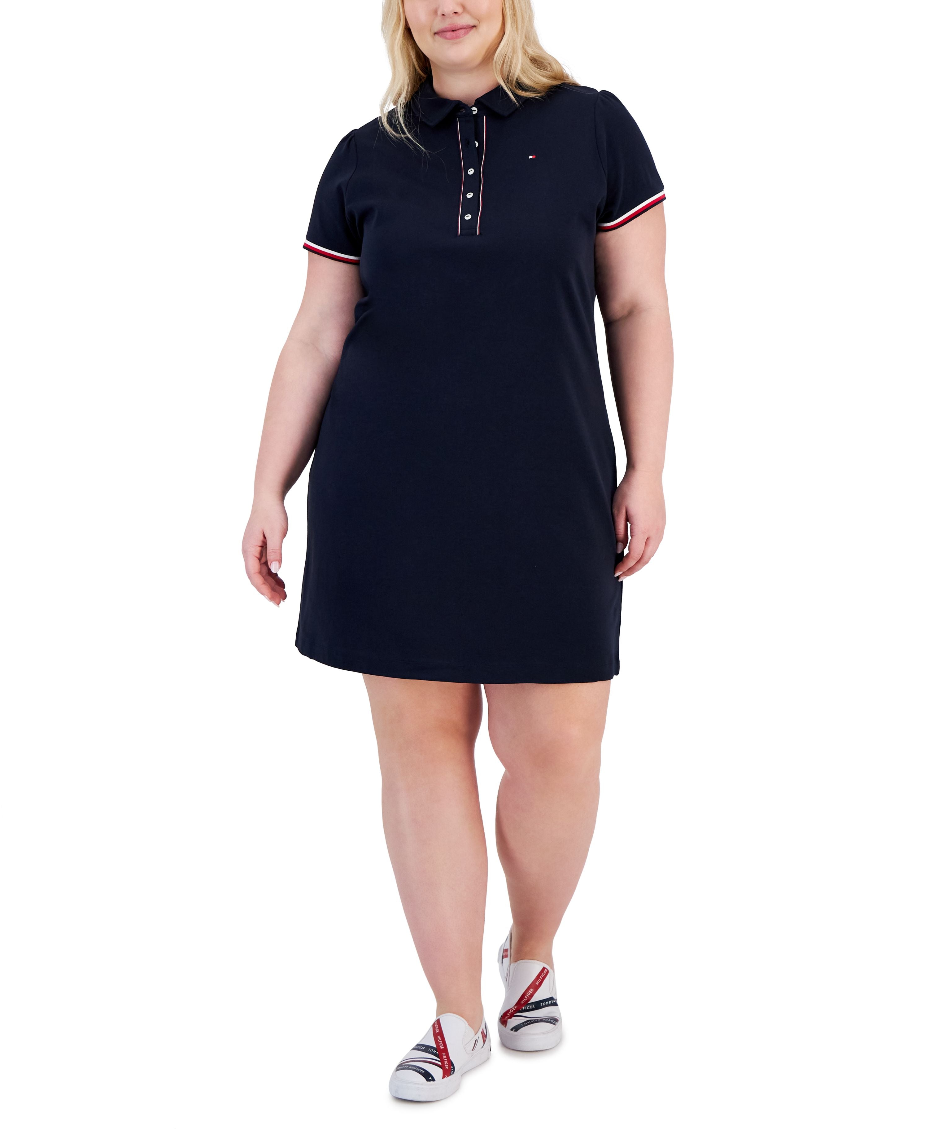 Plus Size Cotton Polo Shirtdress
