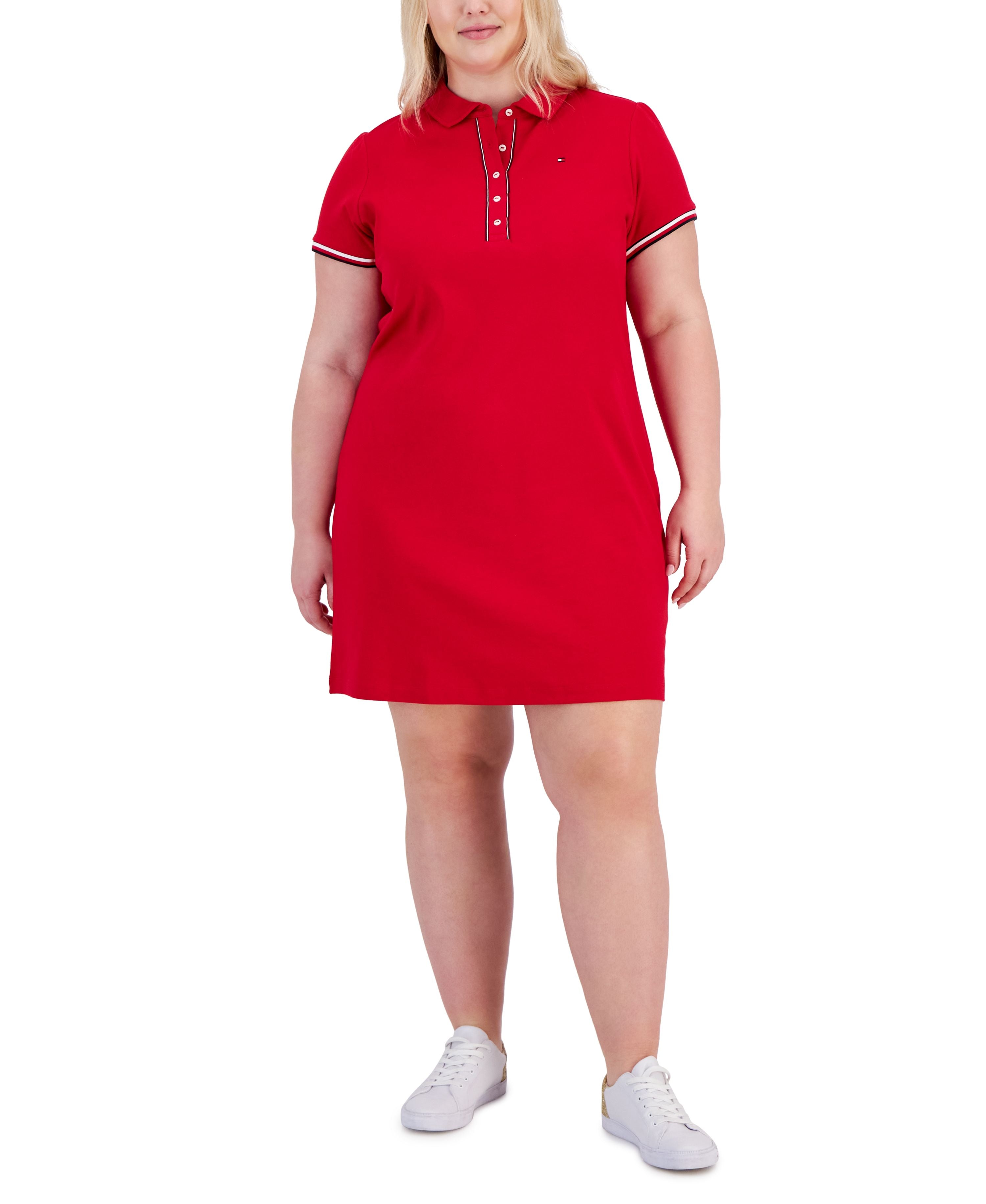 Plus Size Cotton Polo Shirtdress