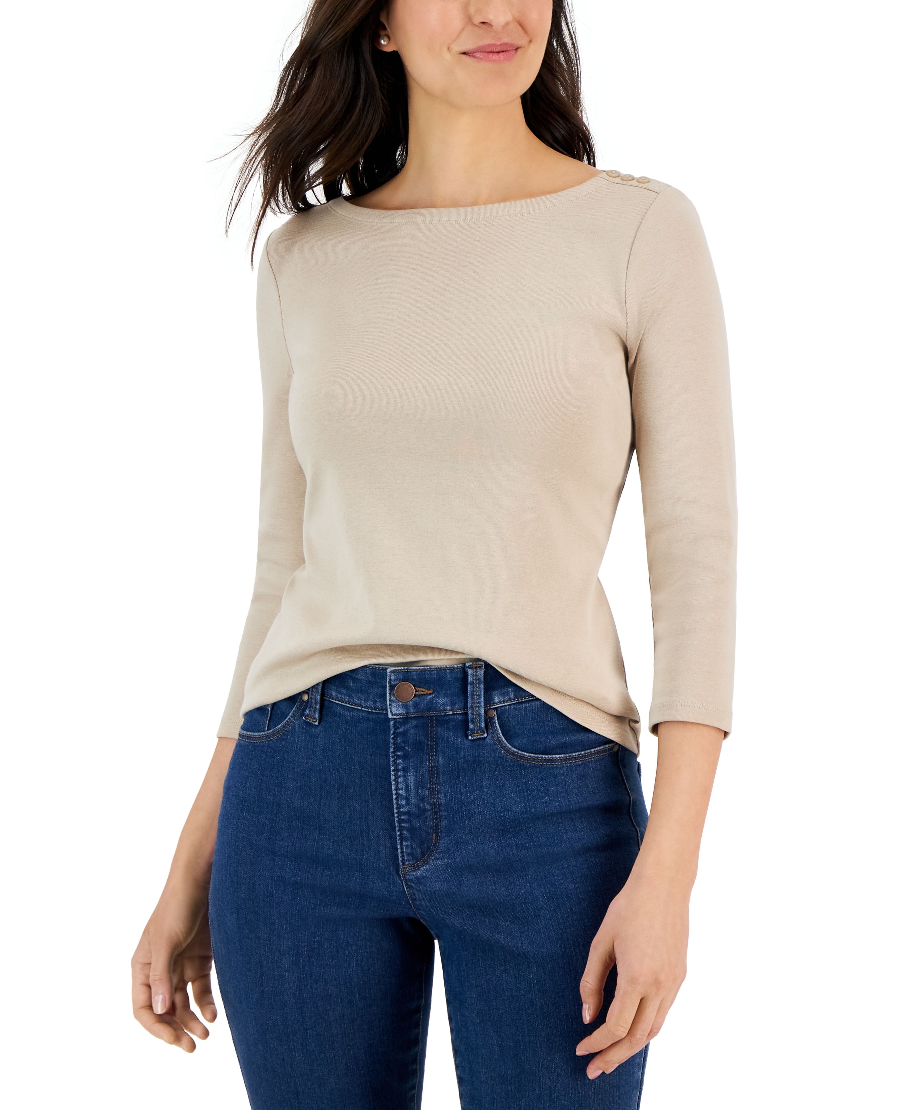 Women's Pima Cotton Boat-Neck Top