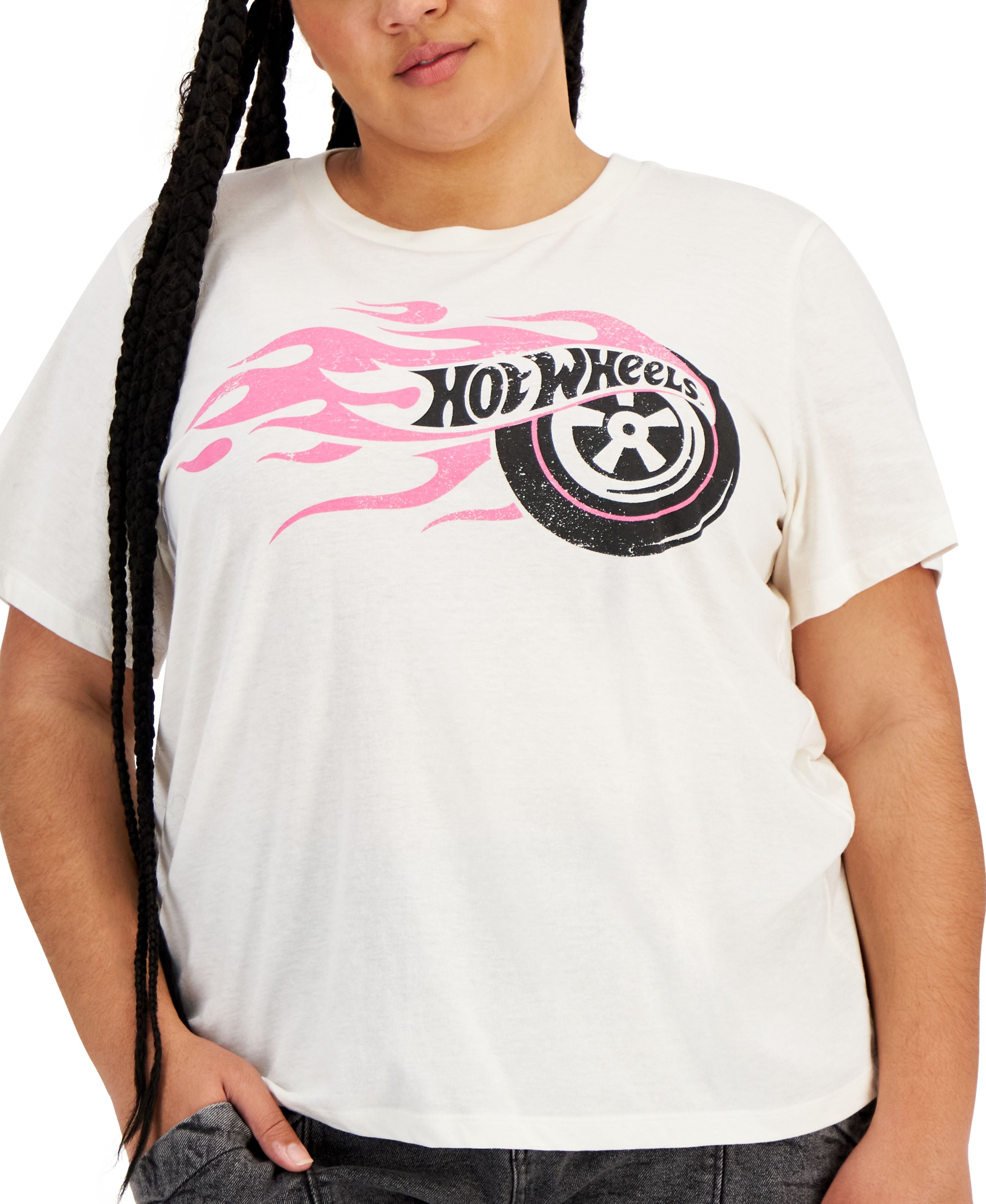 Trendy Plus Size Flaming Hot Wheels T-Shirt