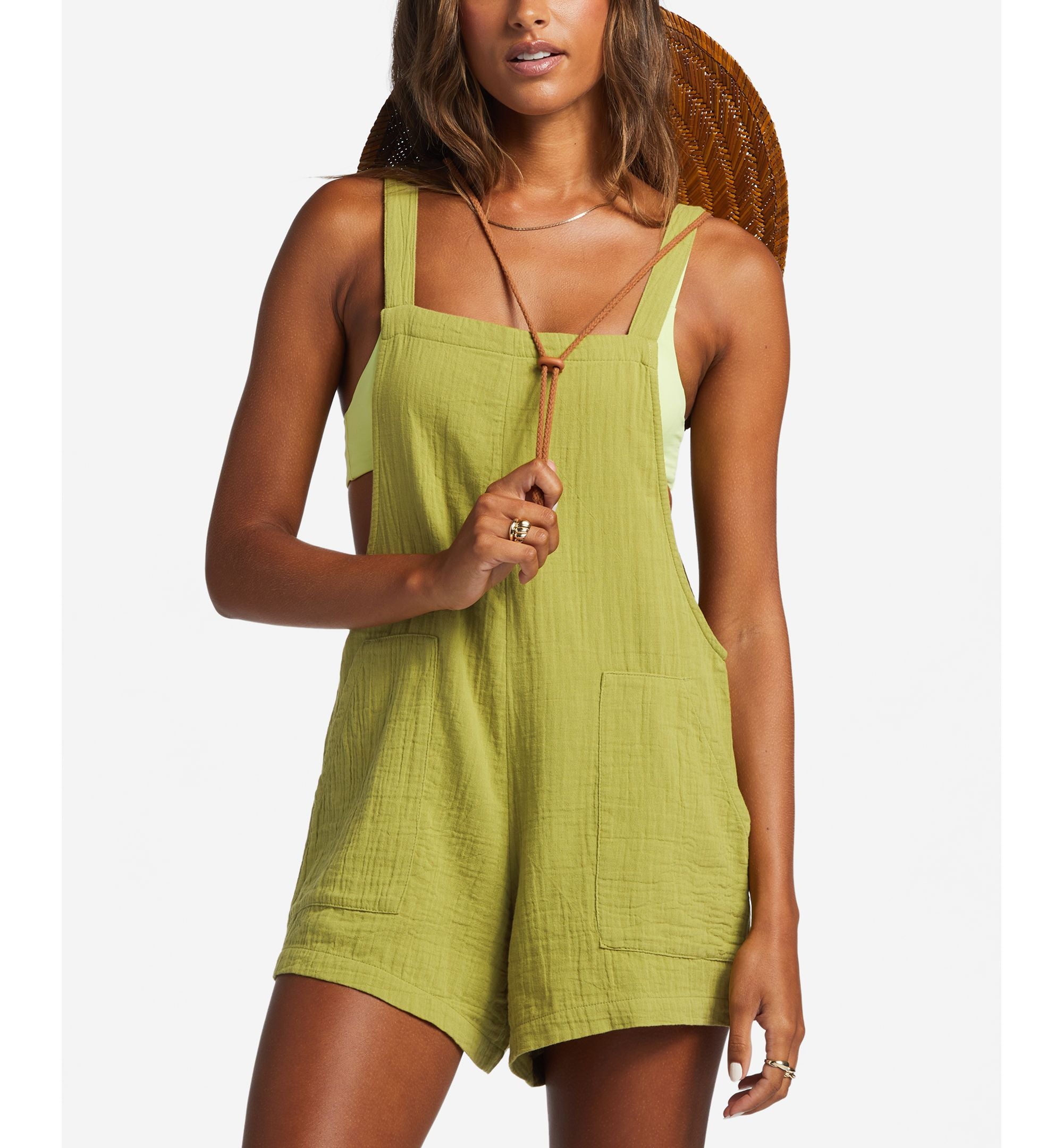 Juniors' Beach Crush Cotton Sleeveless Romper