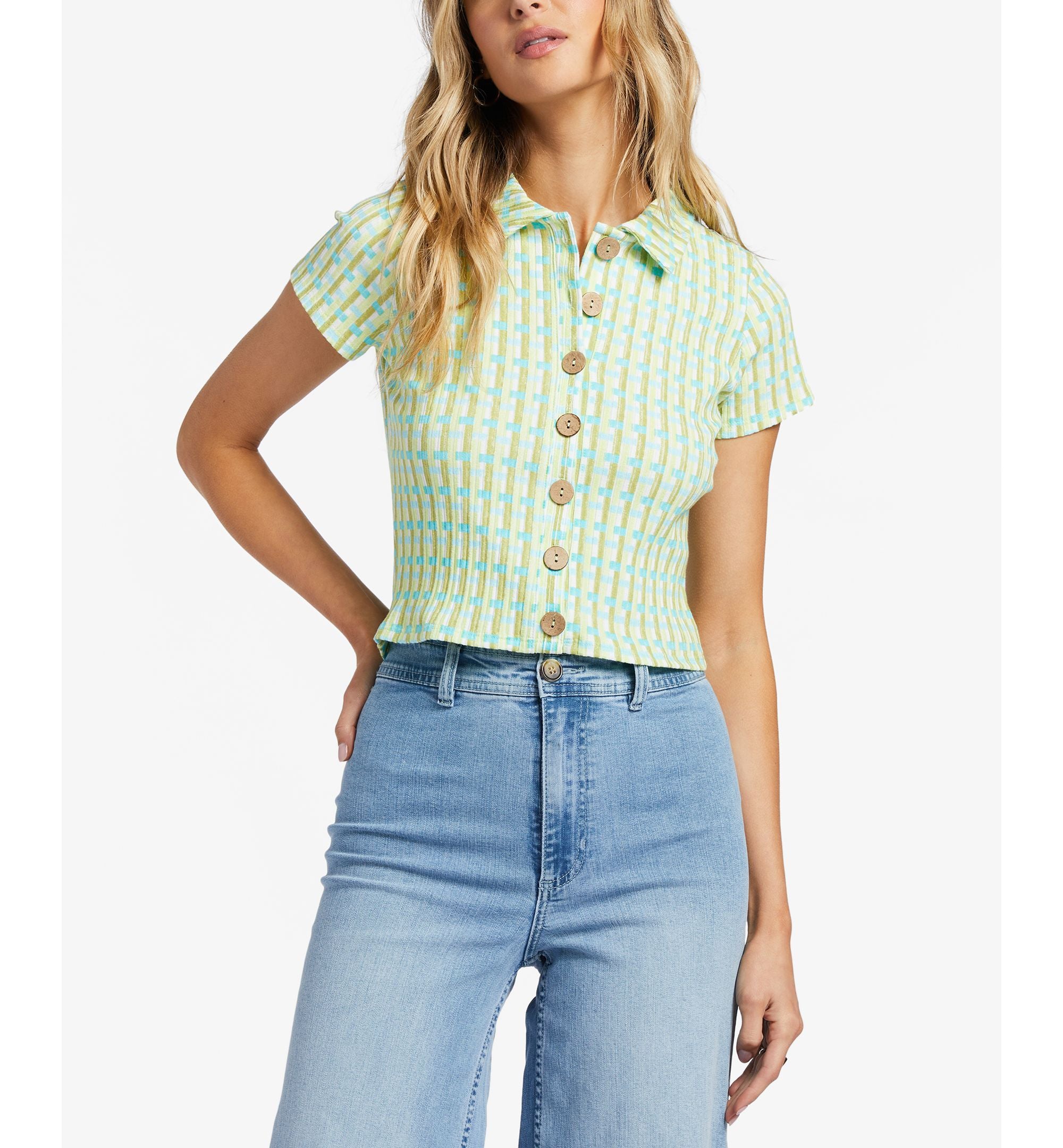 Juniors' Forever Friend Printed Button-Down Shirt