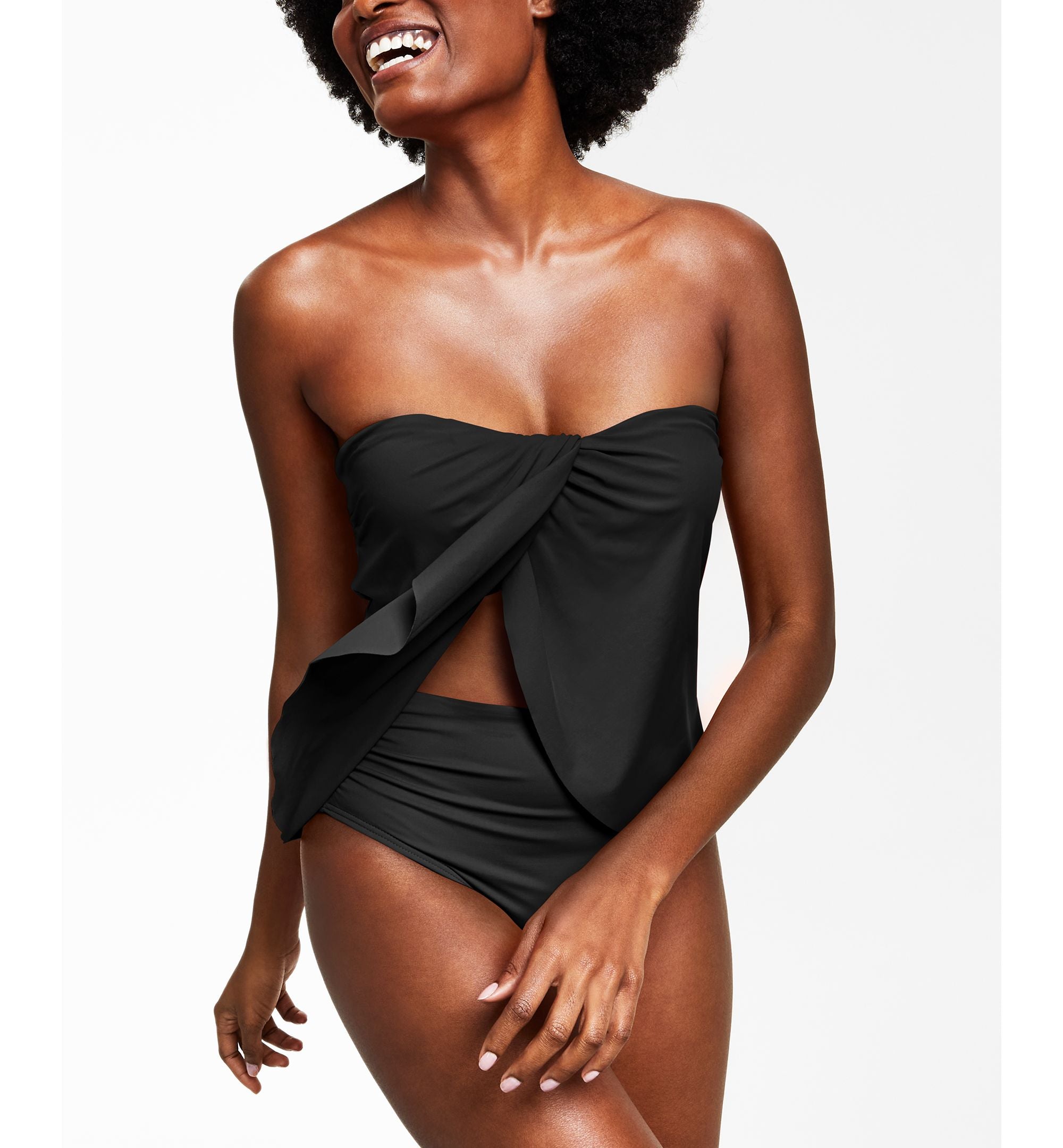 Strapless Draped Tankini Top