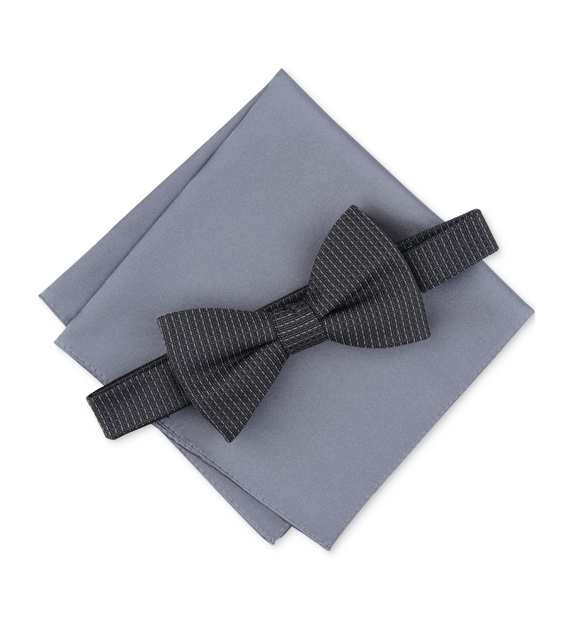 Men's Ludlow Textured Bow Tie & Pocket Square Set