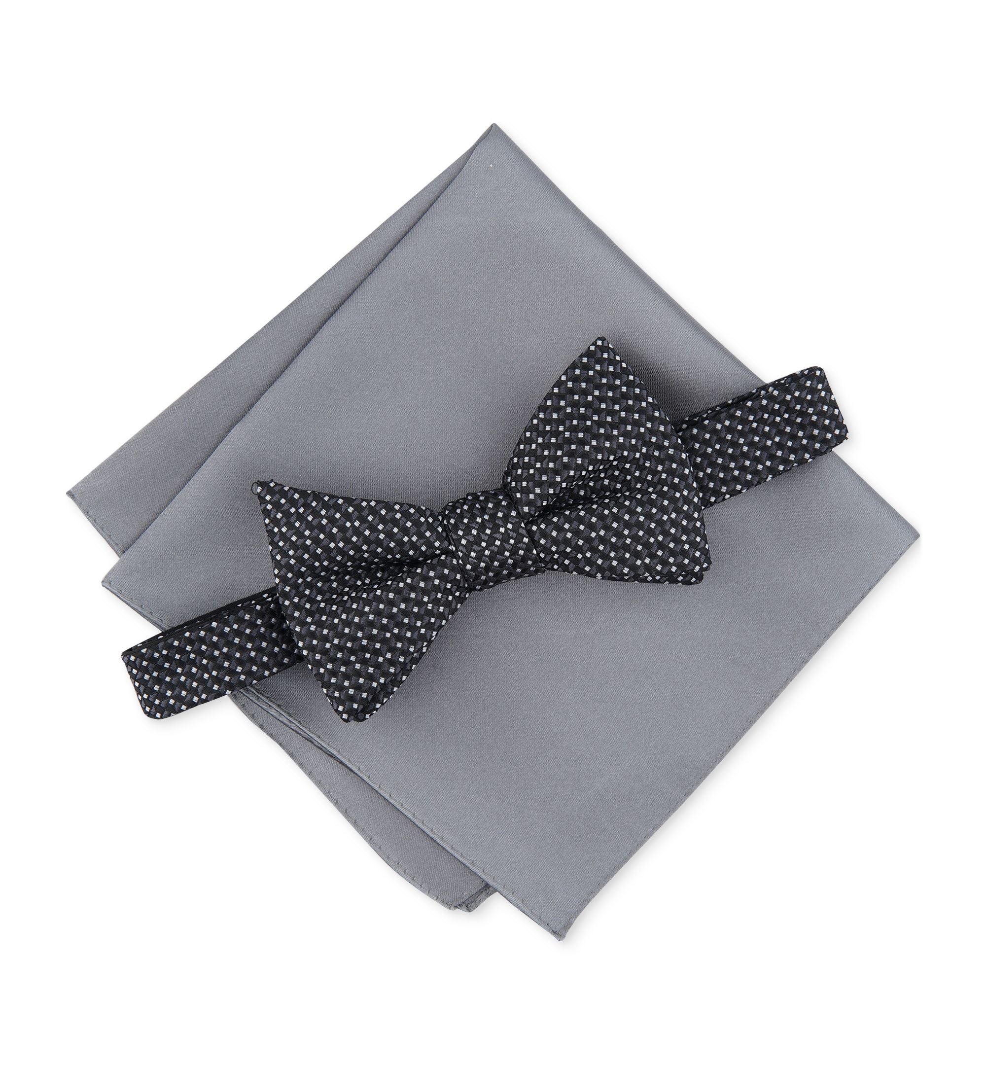 Men's Mangin Mini-Print Bow Tie & Pocket Square Set
