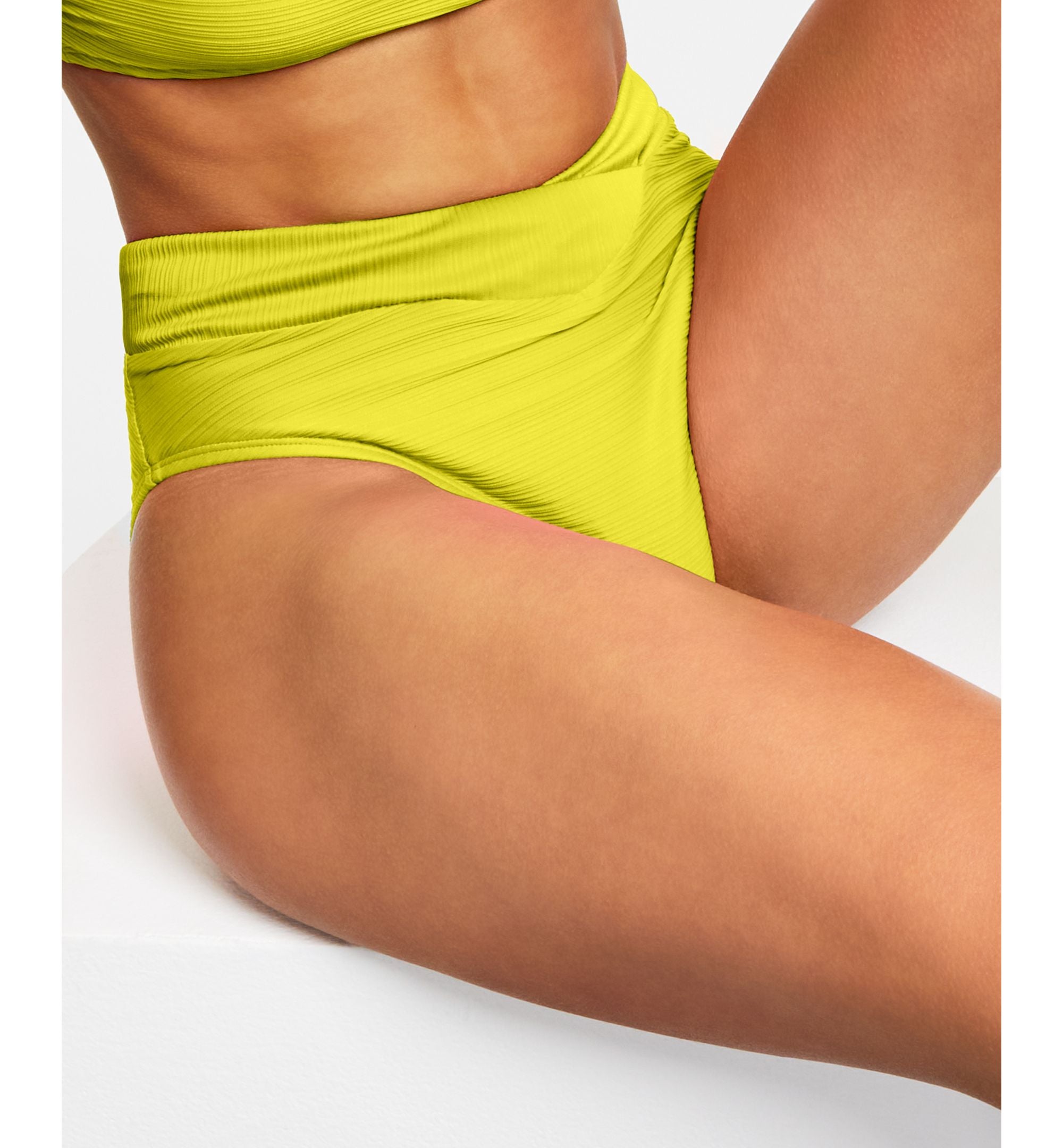 Juniors' Mint Spark Variegated Ribbed Bikini Bottoms