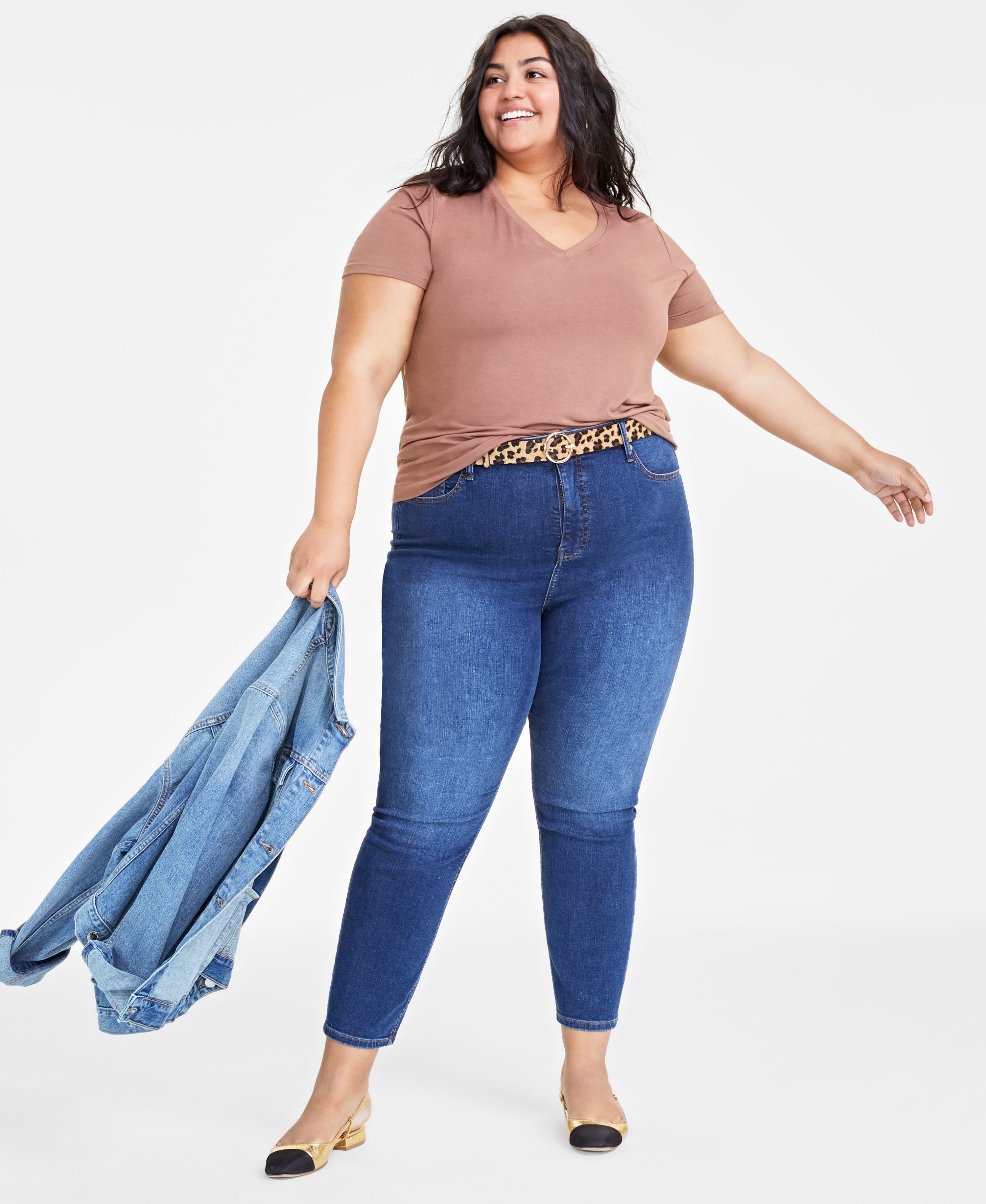 Trendy Plus Size Modal V-Neck T-Shirt