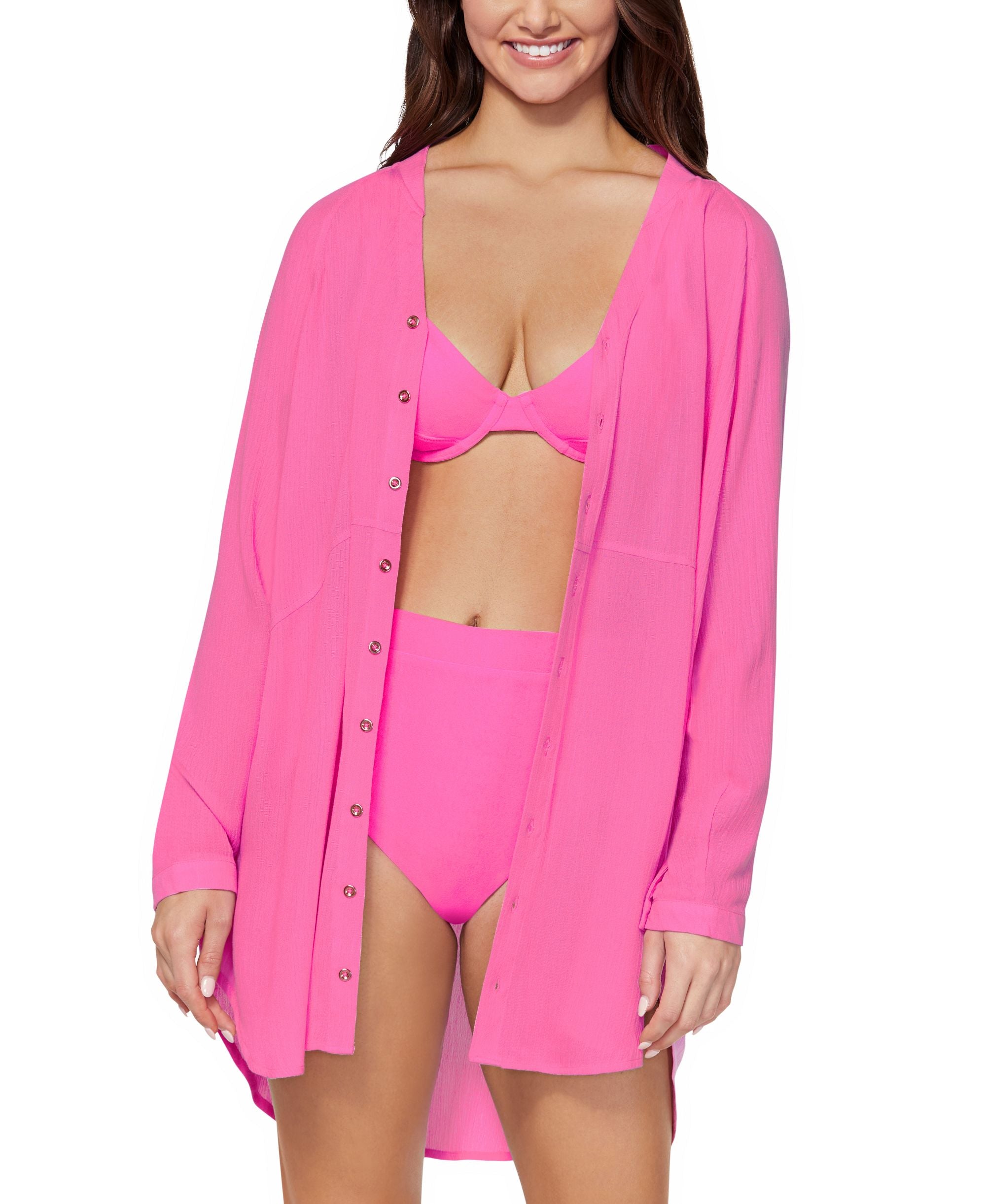 Juniors' Belize Beach Shirtdress Cover-Up