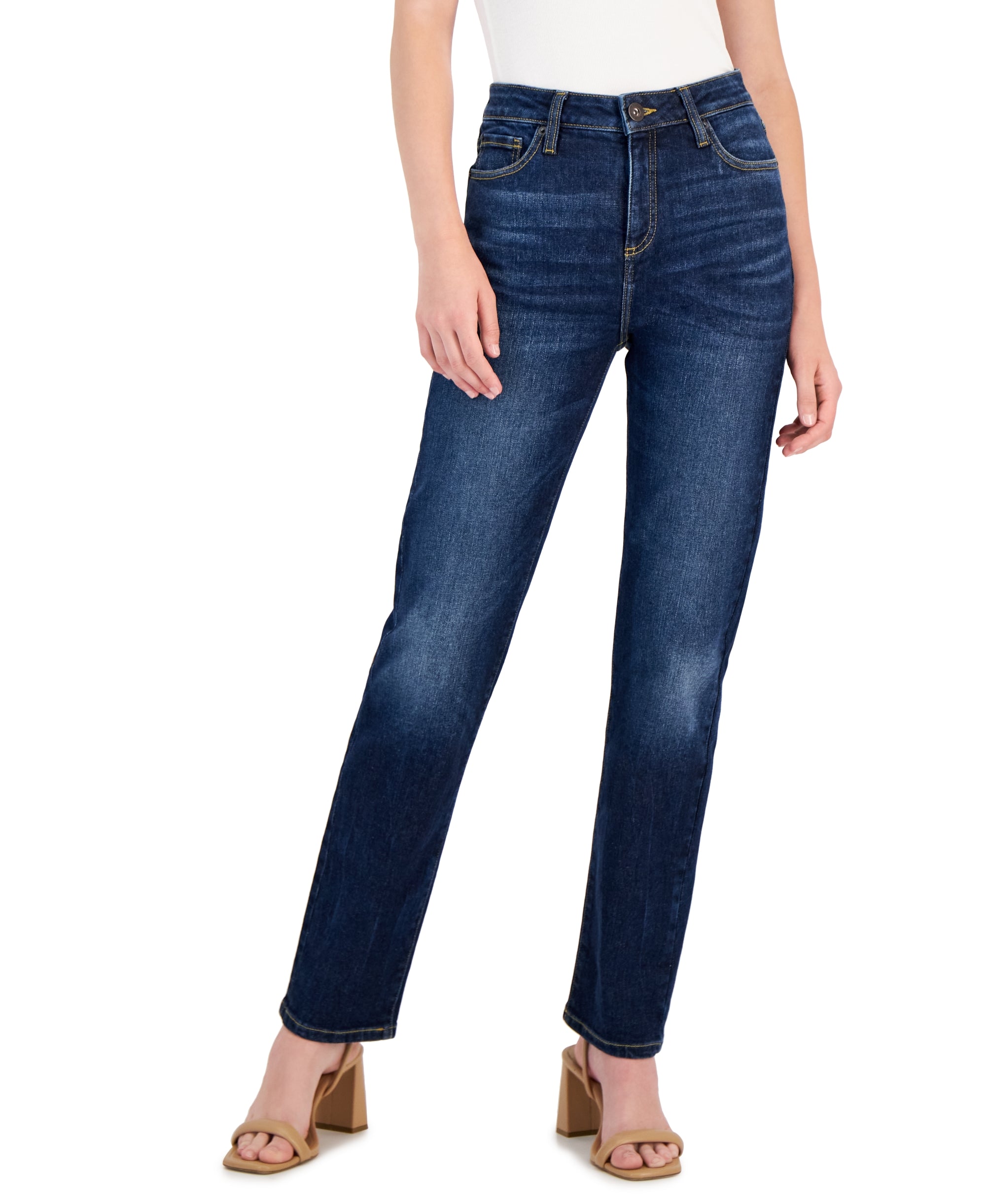Women's High-Rise Straight-Leg Jeans  Dark Indigo 10