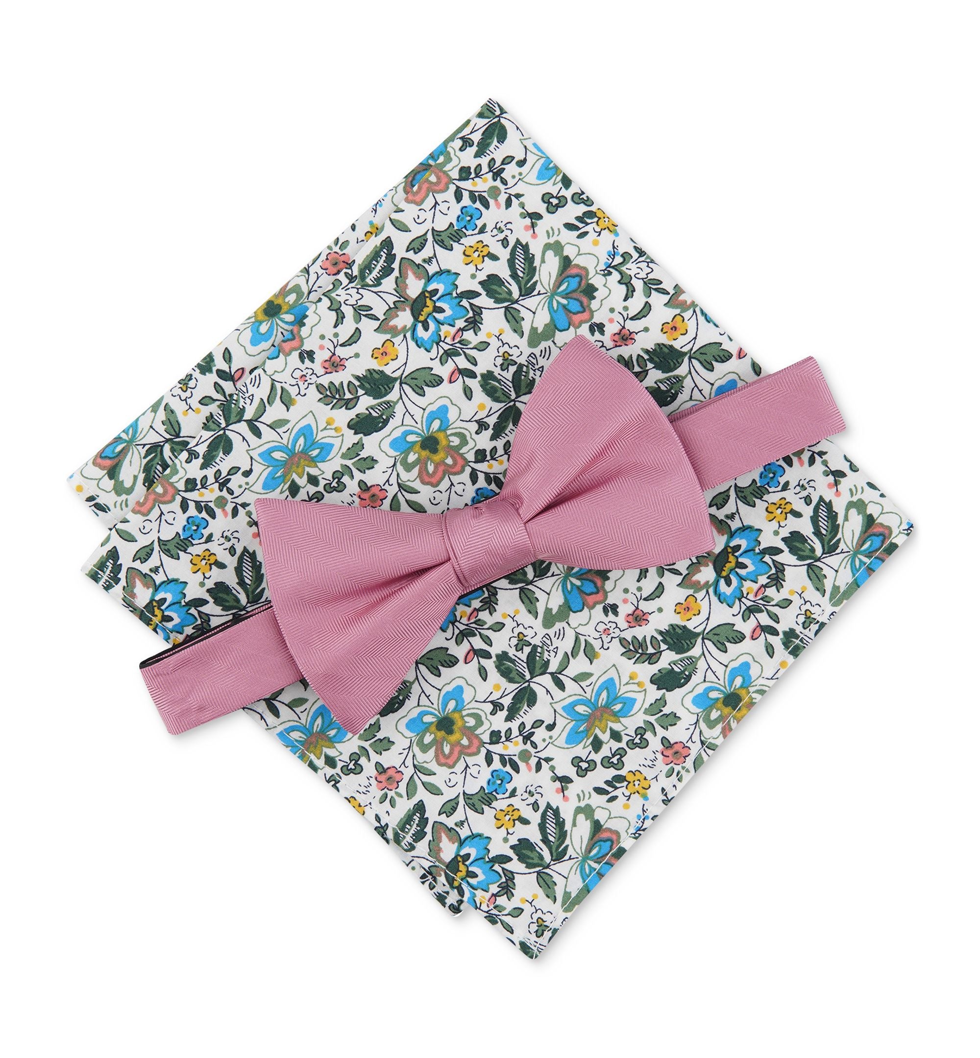 Men's Santee Solid Bow Tie & Pocket Square Set