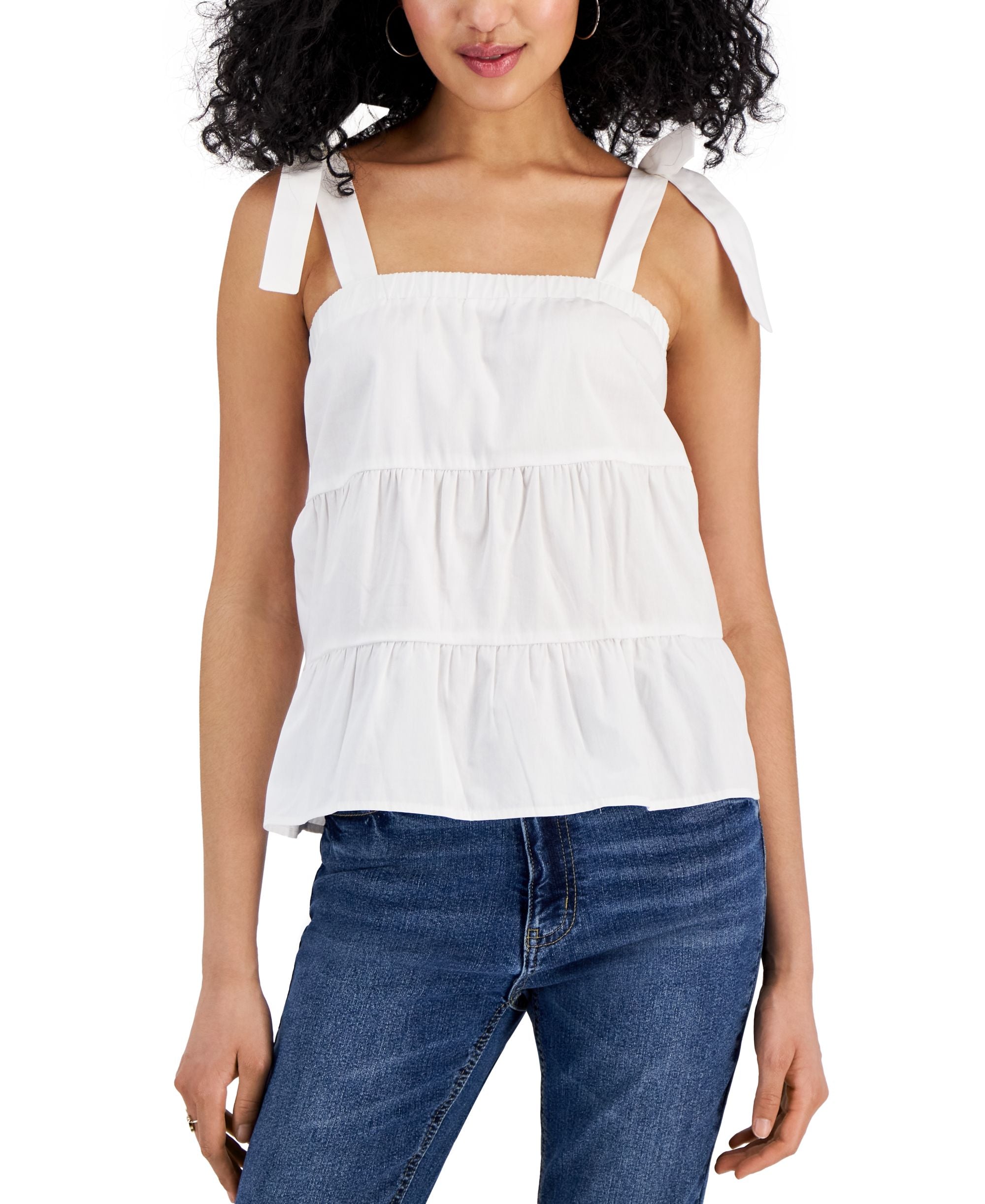 Juniors' Tiered Tie-Strap Camisole