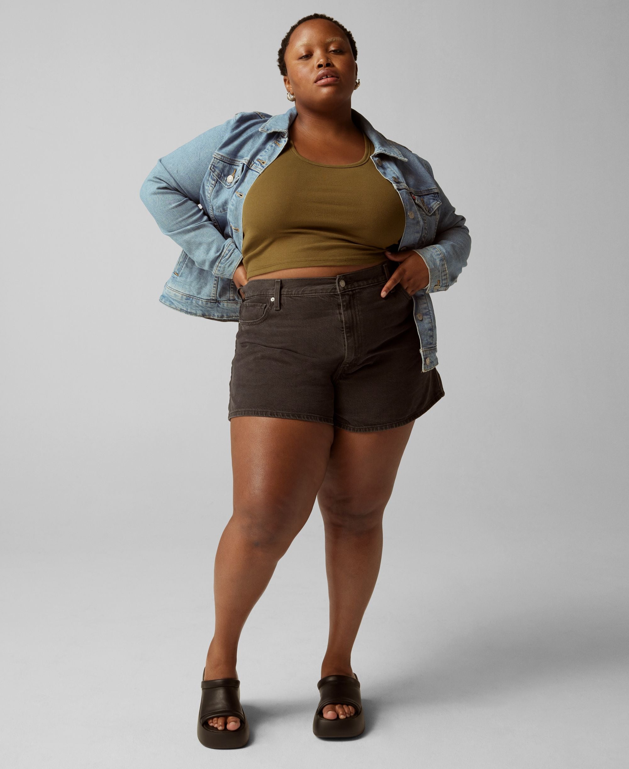 Levis Trendy Plus Size High Rise Denim Shorts