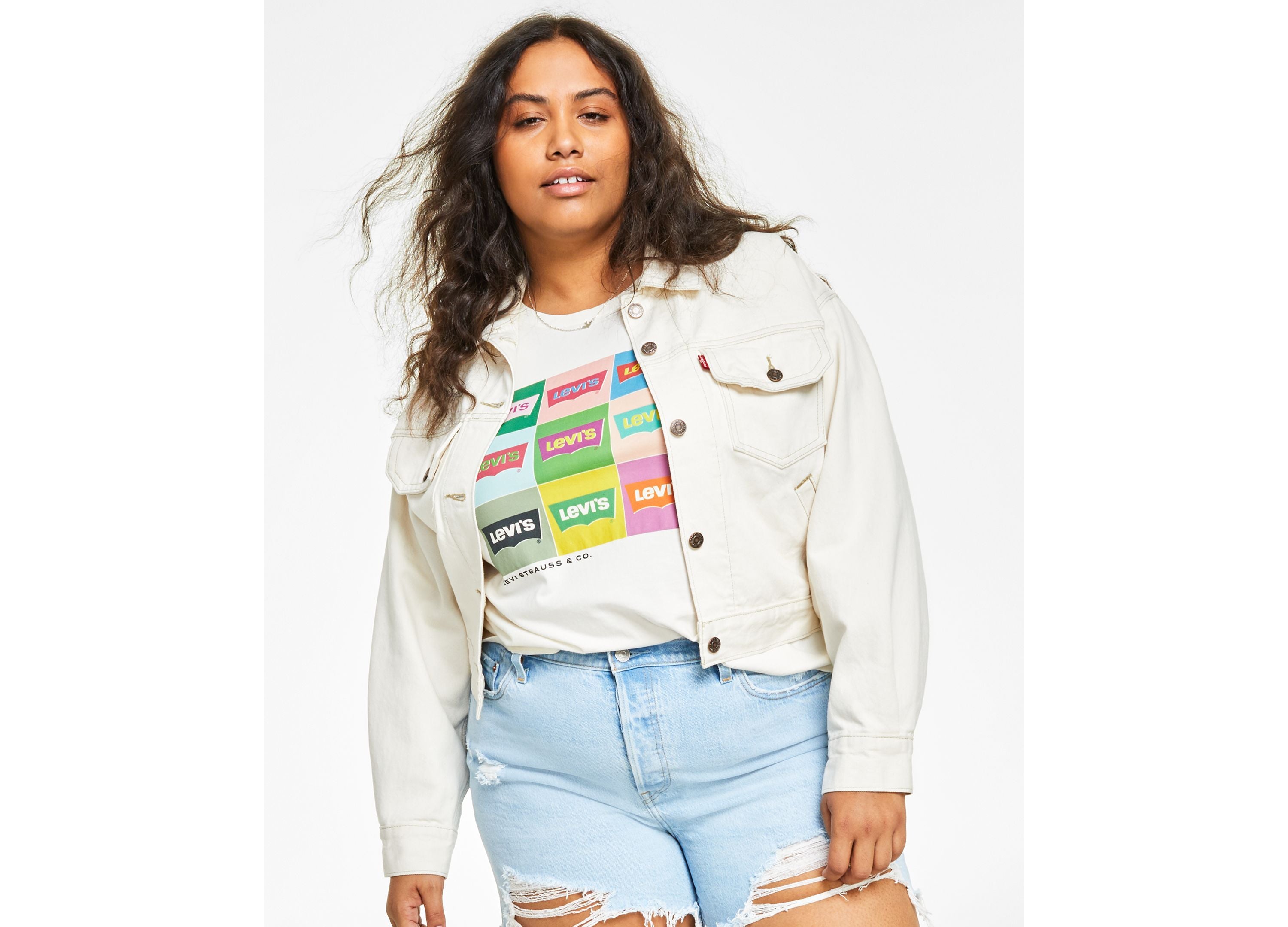 Trendy Plus Size Cotton Baggy Trucker Jacket