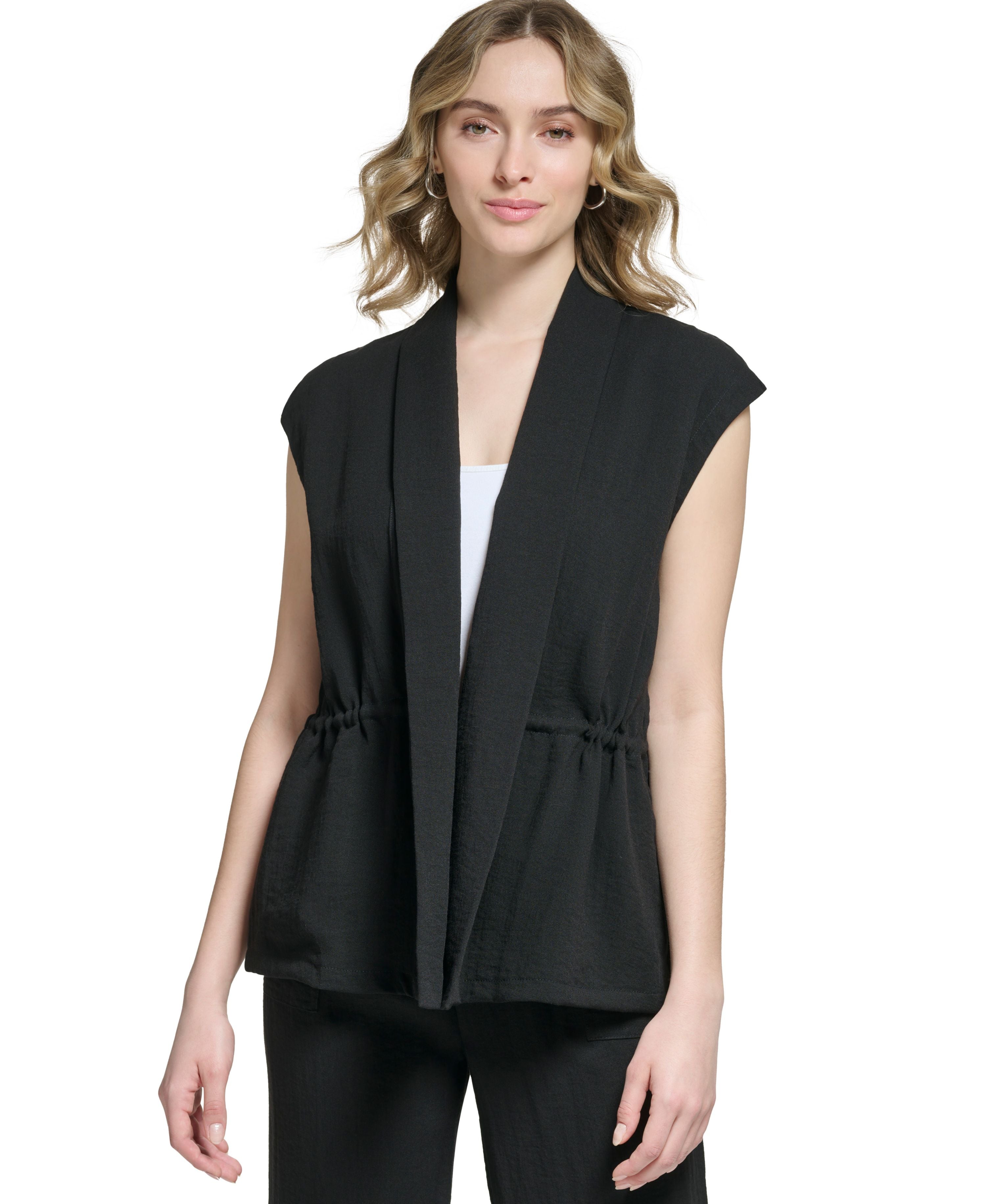 Open Front Cap Sleeve Jacket