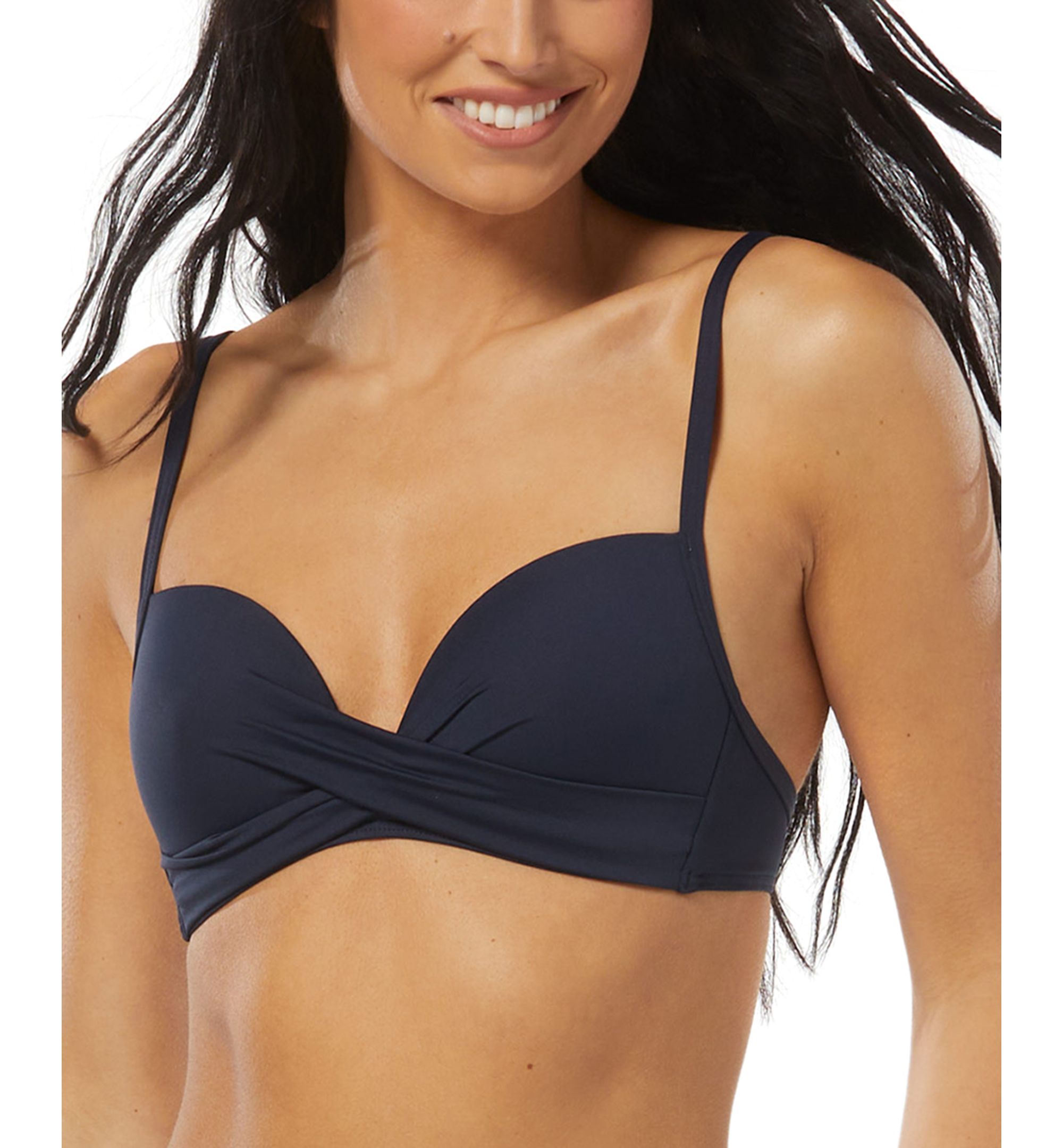 Women's Draped Adjustable-Strap Bikini Top