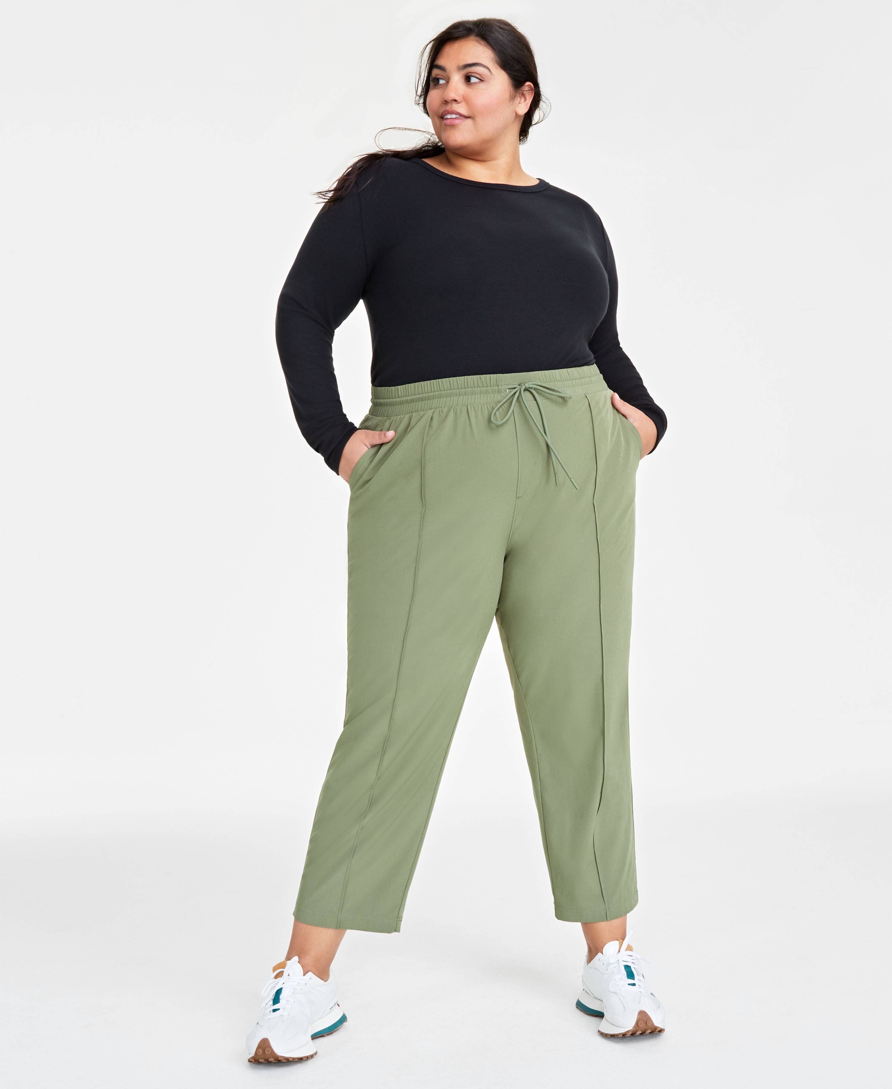 Plus Size Drawstring Commuter Pants