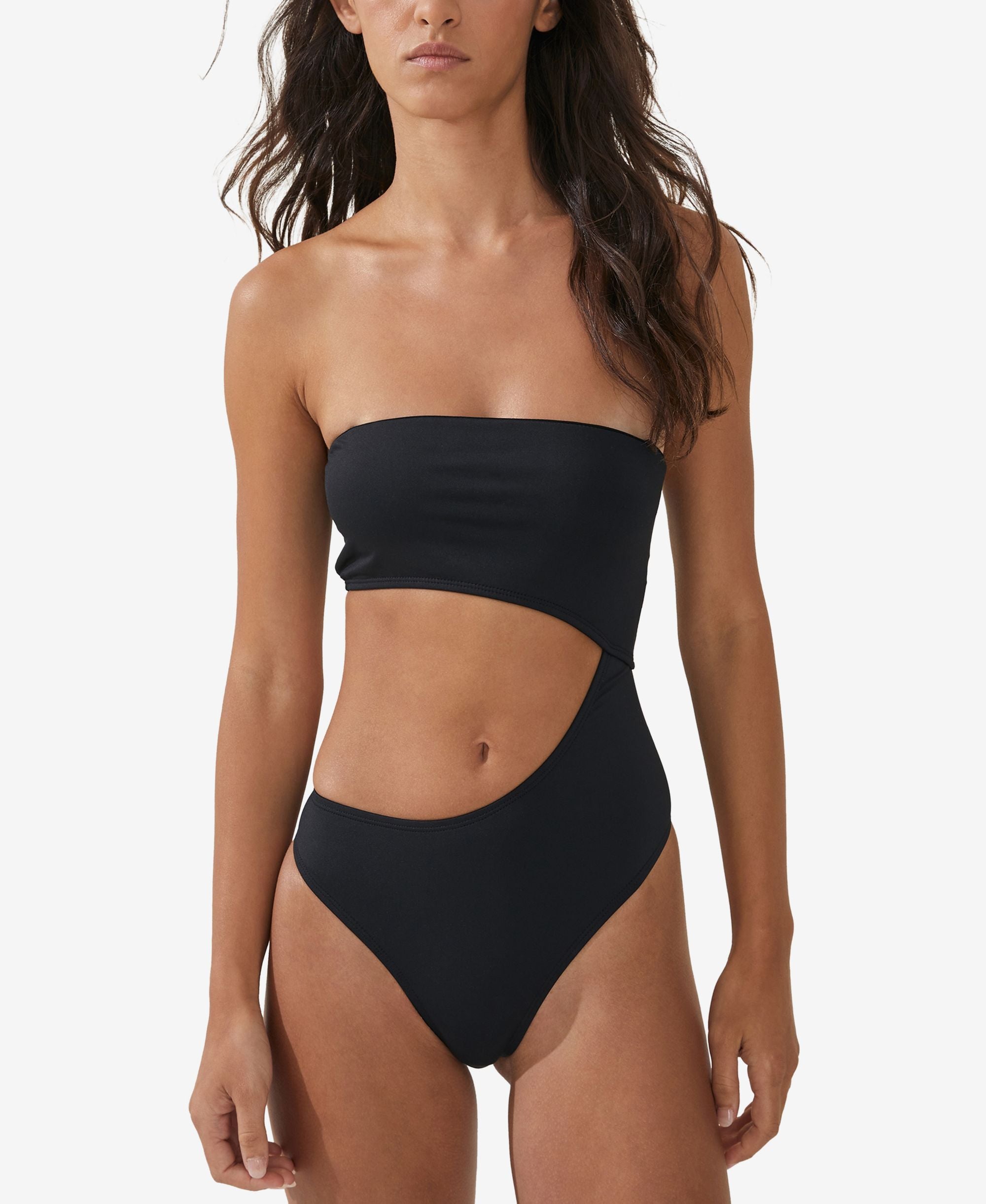 Women's Strapless Cutout Brazilian One-Piece Swimsuit